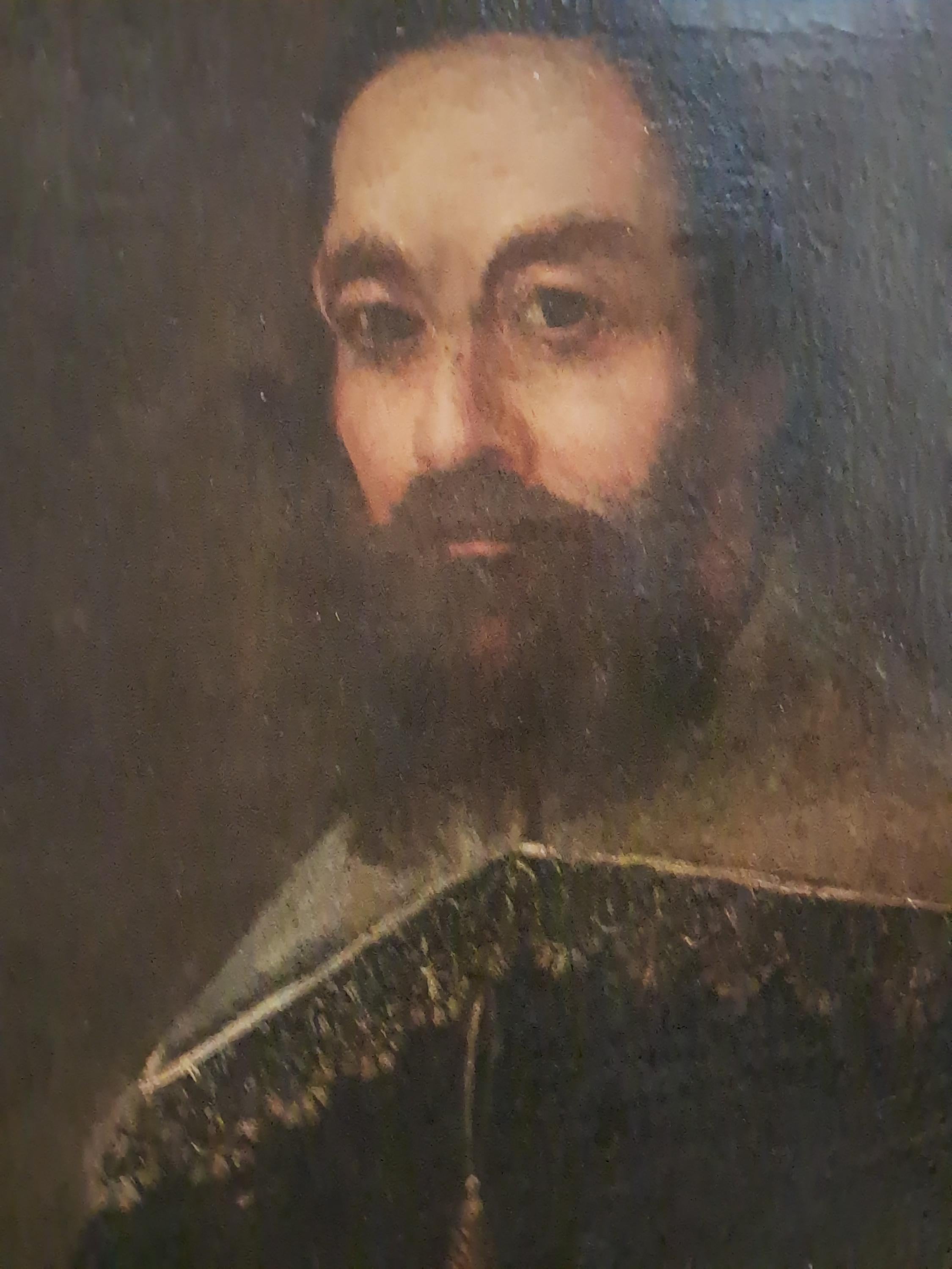 Antique (1650-1730) Memento Mori Painting of A Man