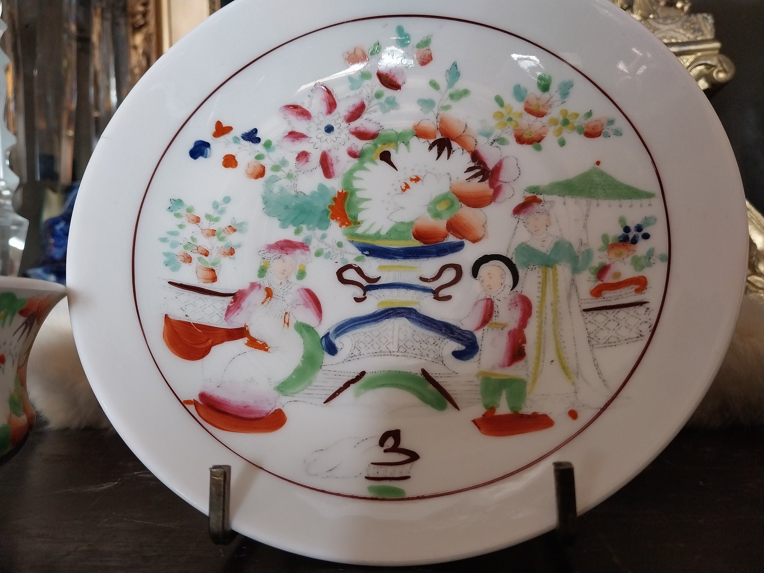 Early English Tea Cup and Saucer Unknown Maker Circa 1830