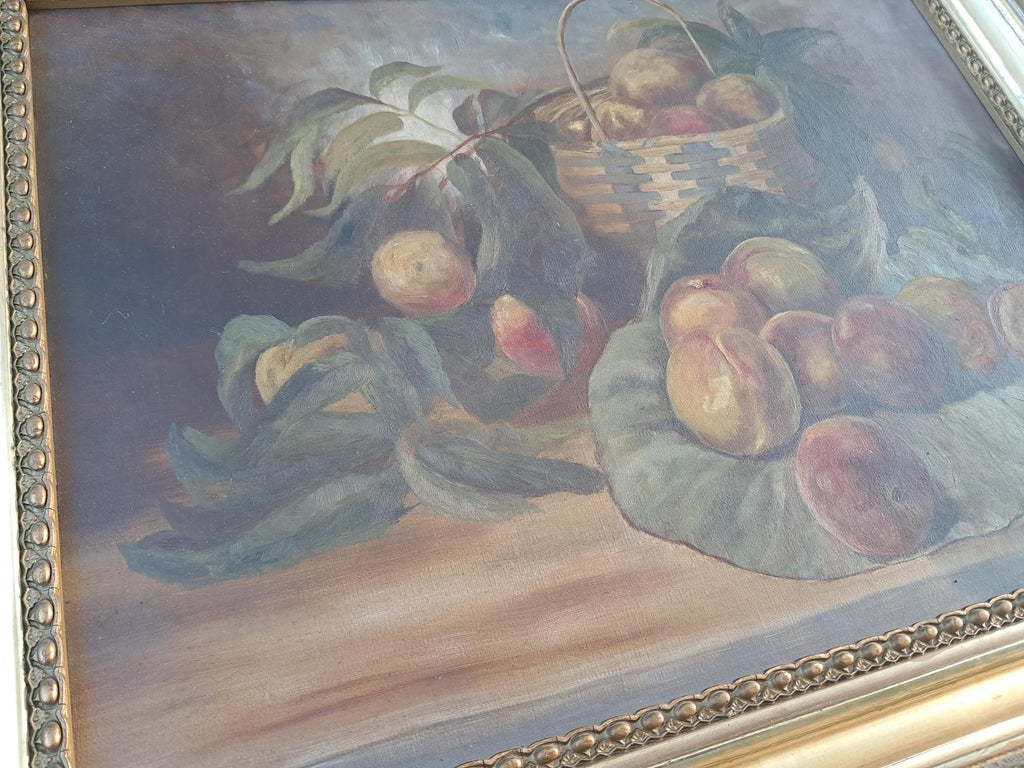 Antique Still Life Oil Painting: Apples, Late 19th-Early 20th Century