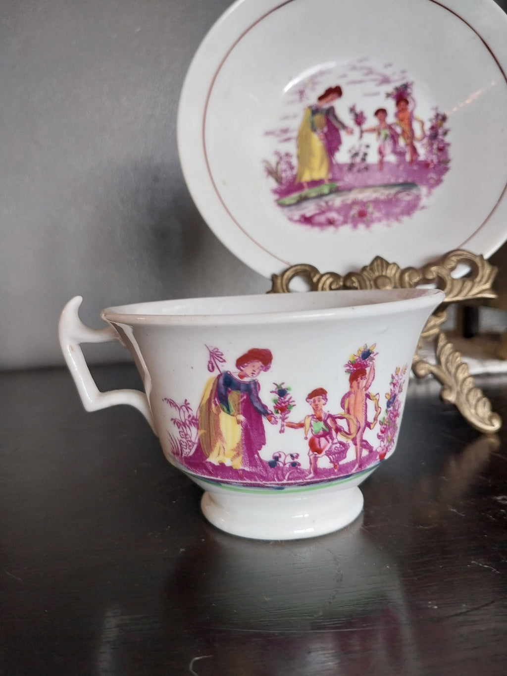 Early English Tea Cup and Saucer Hilditch Handle