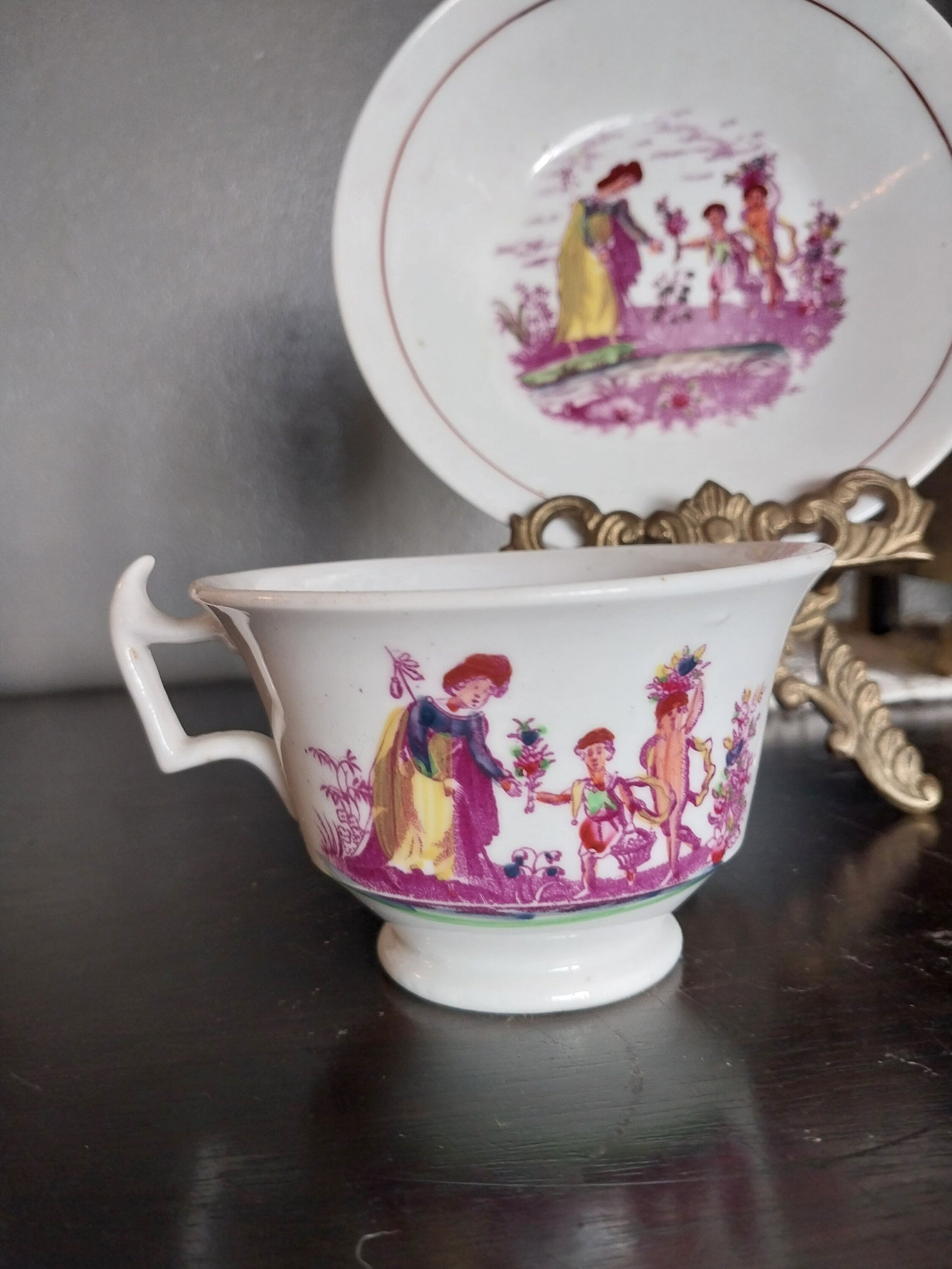 Early English Tea Cup and Saucer Hilditch Handle