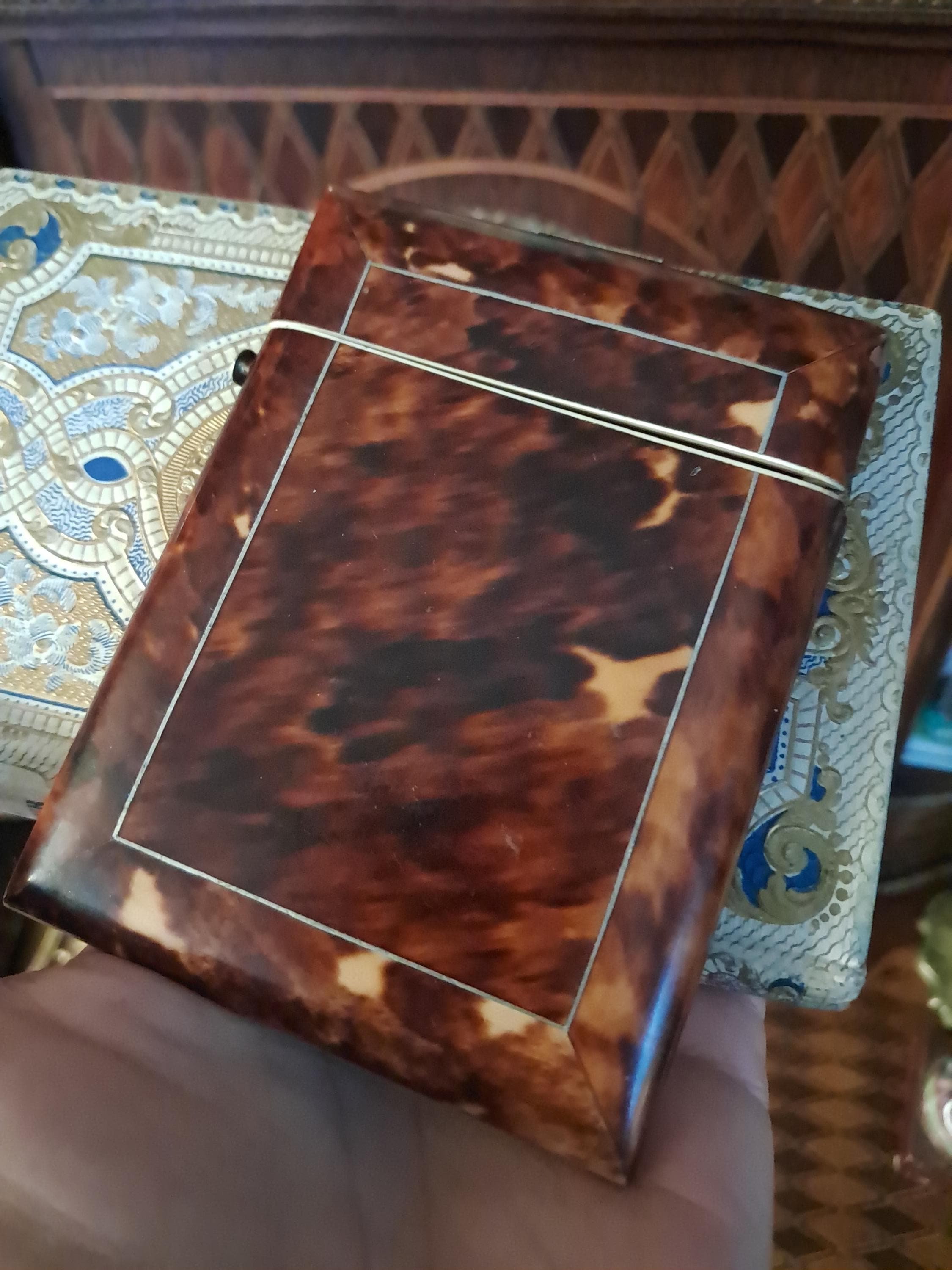 Antique Faux Tortoiseshell Calling Card Case