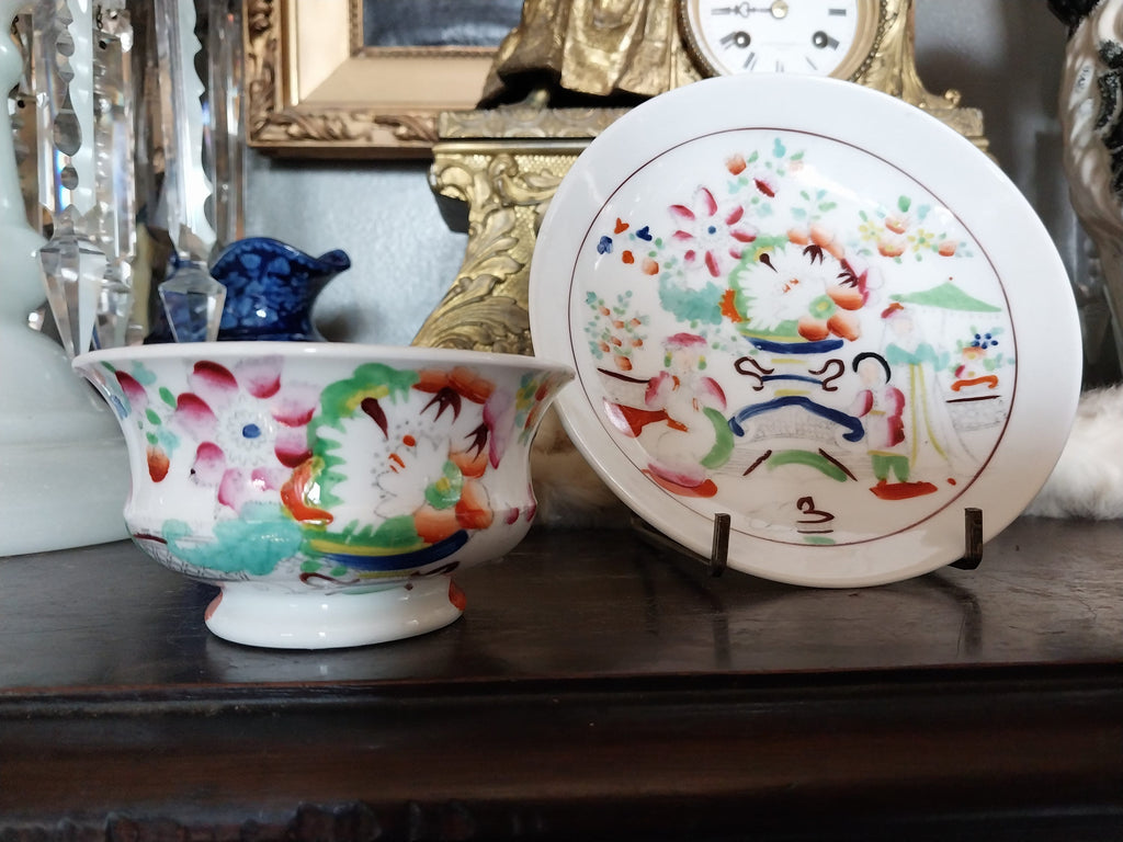 Early English Tea Cup and Saucer Unknown Maker Circa 1830