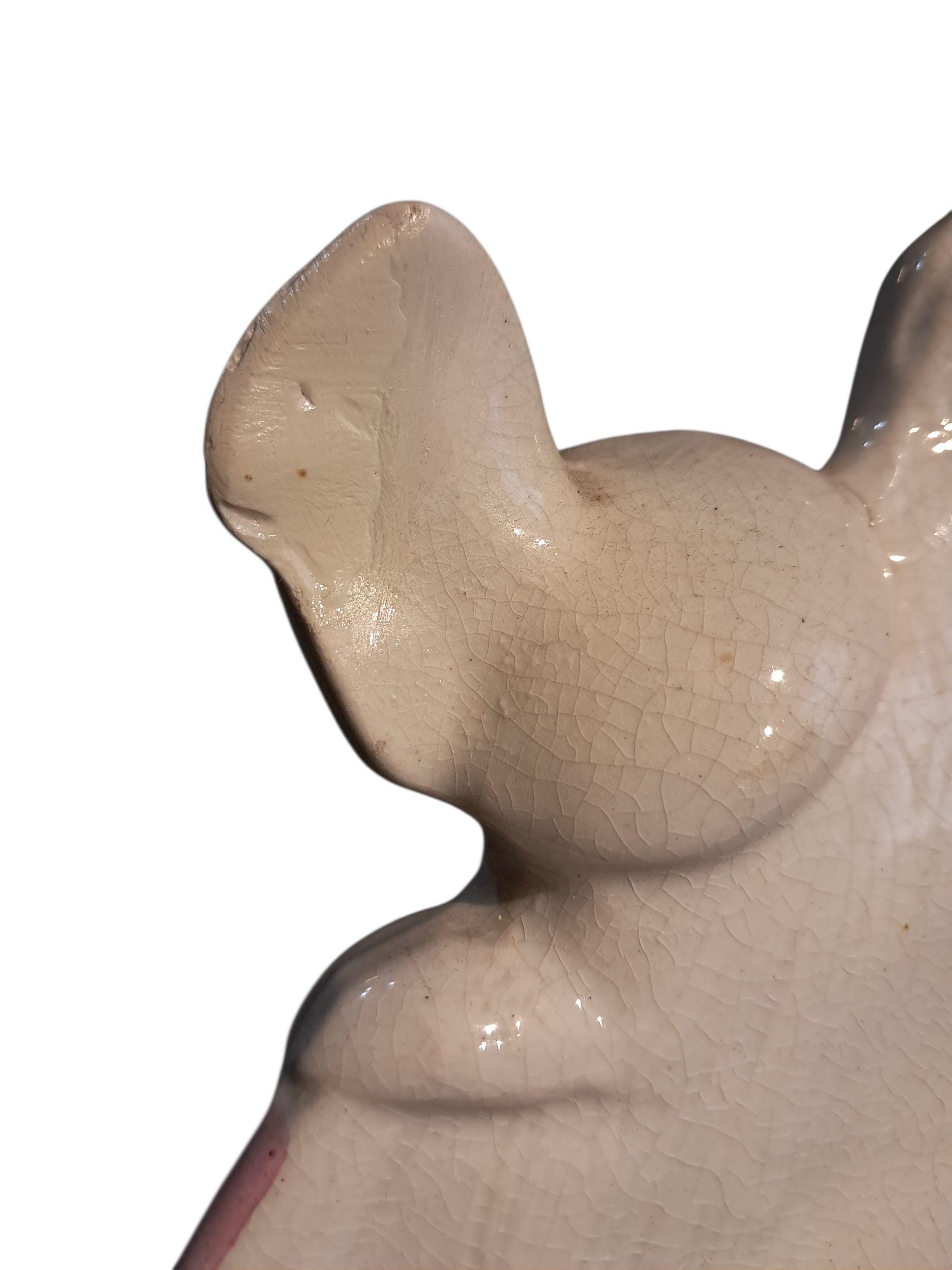 Antique Staffordshire Figure With Faux Clock