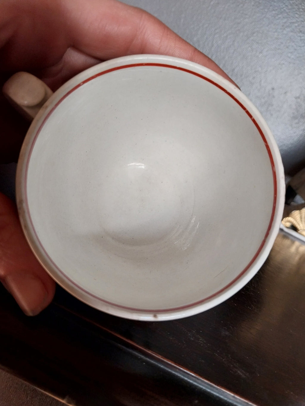 Early English Tea Cup and Saucer Creamware