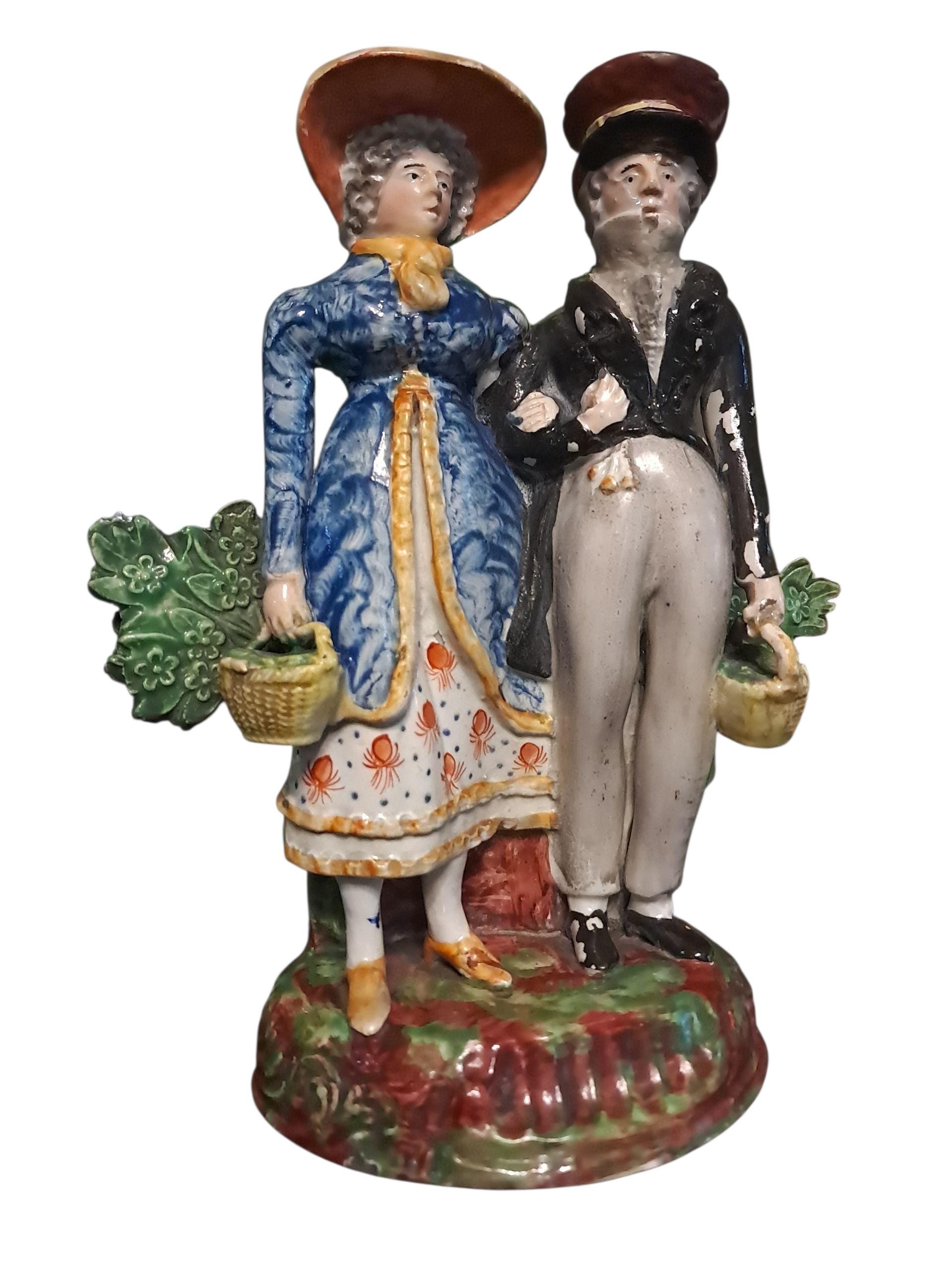 Charming Early Staffordshire "The Dandies" Figurine
