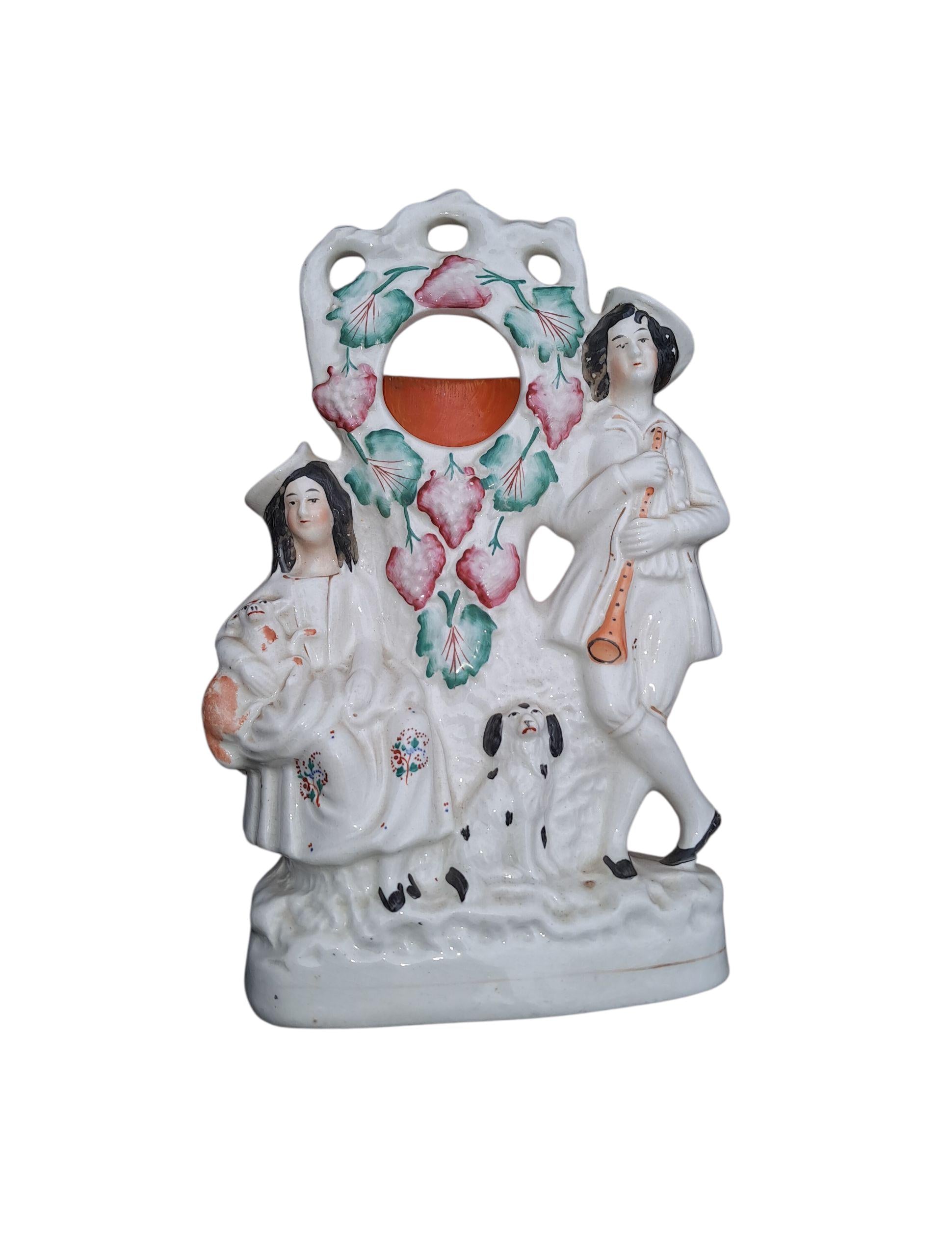 Antique Late 19th Century Staffordshire Pocket Watch Holder