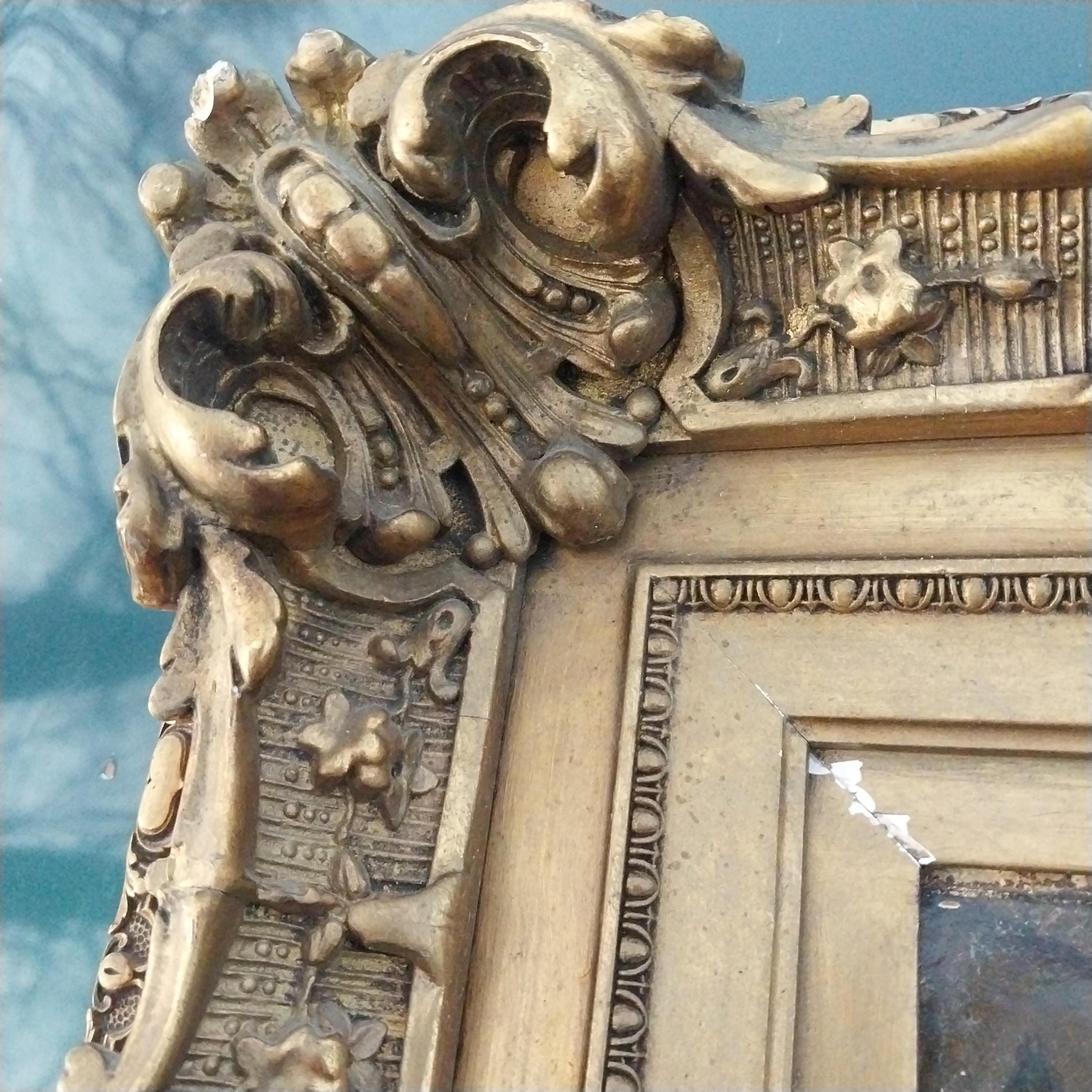 Antique Rudolf Hausleithner Oil Painting: Austrian Holiday Scene Dark and Moody