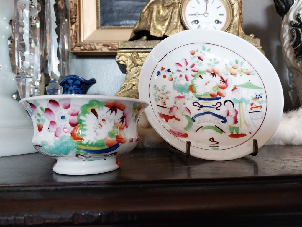 Early English Tea Cup and Saucer Unknown Maker Circa 1830