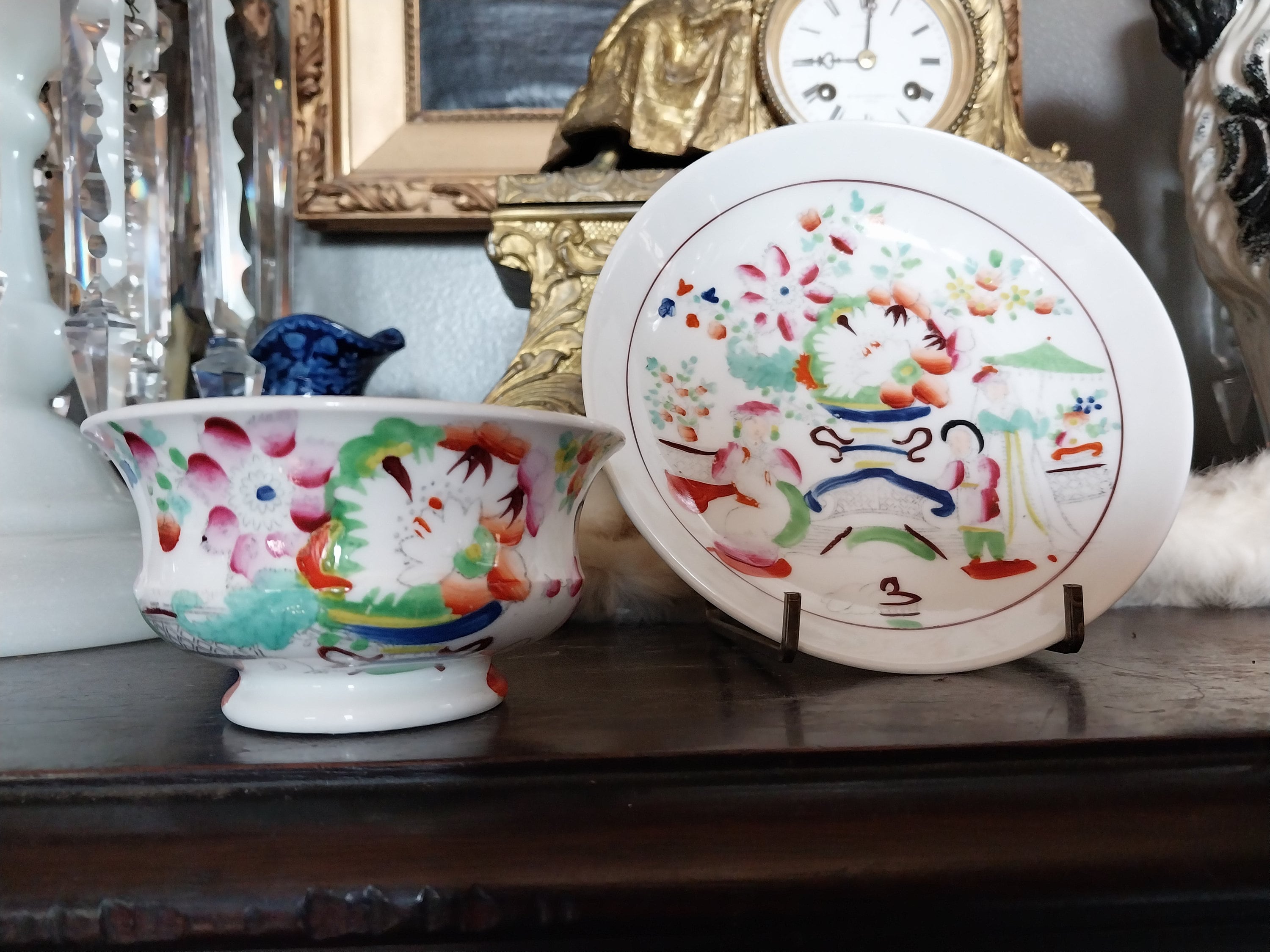 Early English Tea Cup and Saucer Unknown Maker Circa 1830