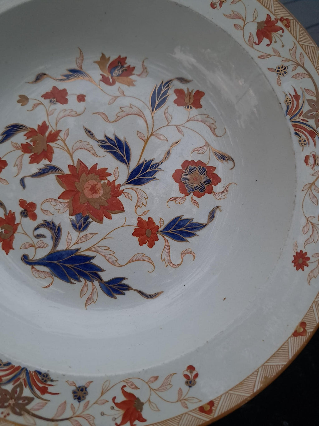 Antique Wedgwood Imari Soup Bowl: Early 1800s, 9-Inch