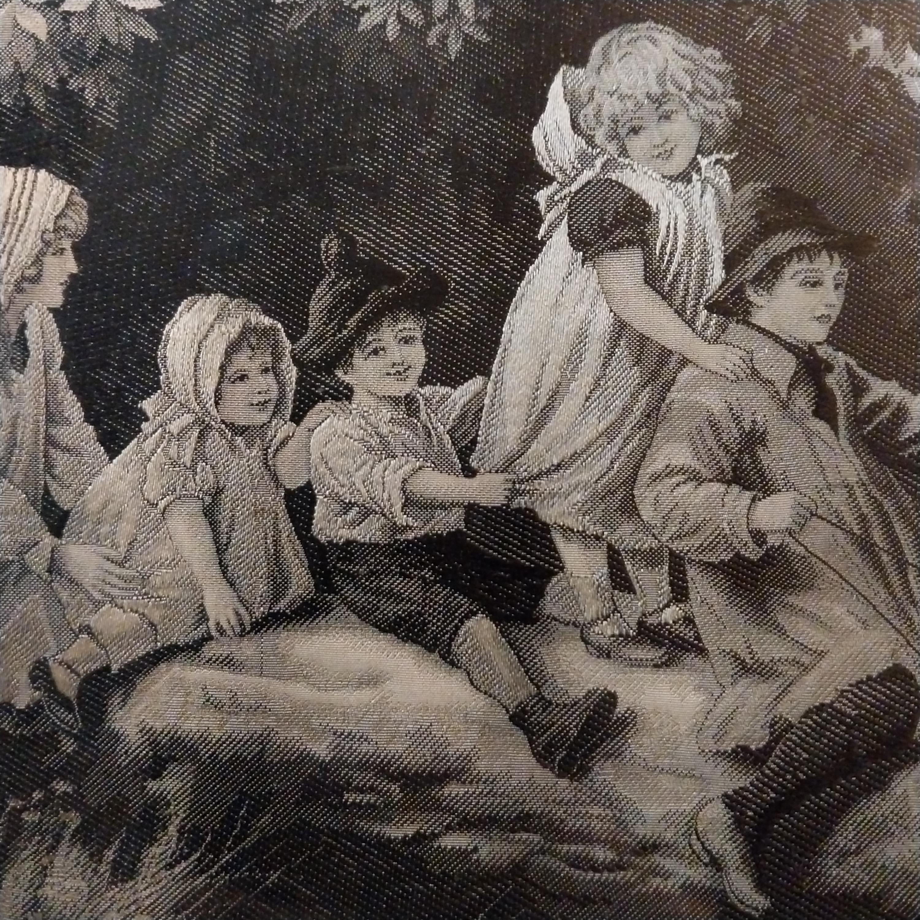 Woven Silk Screen representing a scene of children playing, Neyret Frères Percy TARRANT