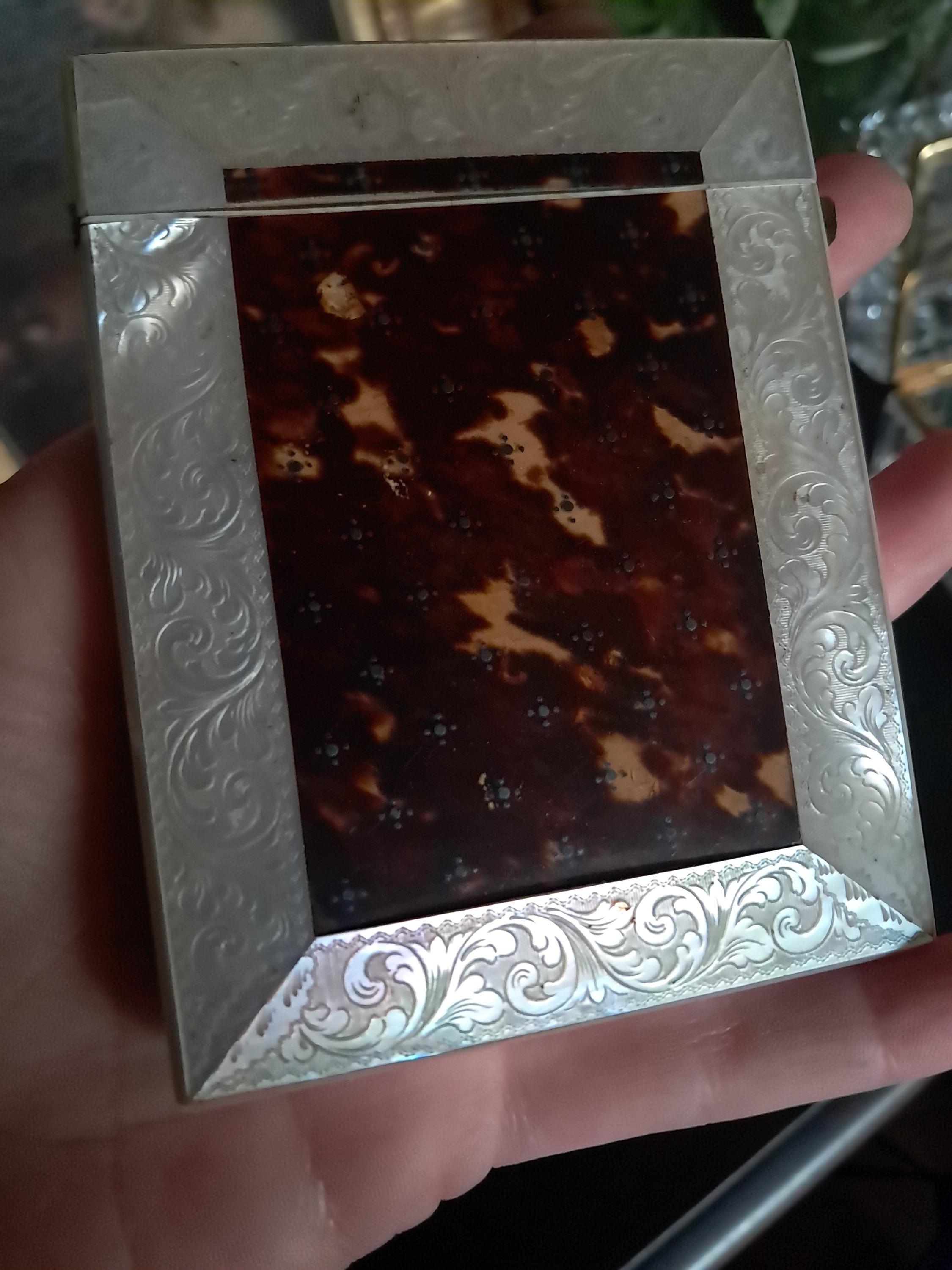 Stunning Faux Tortoiseshell and Mother of Pearl Calling Card Case