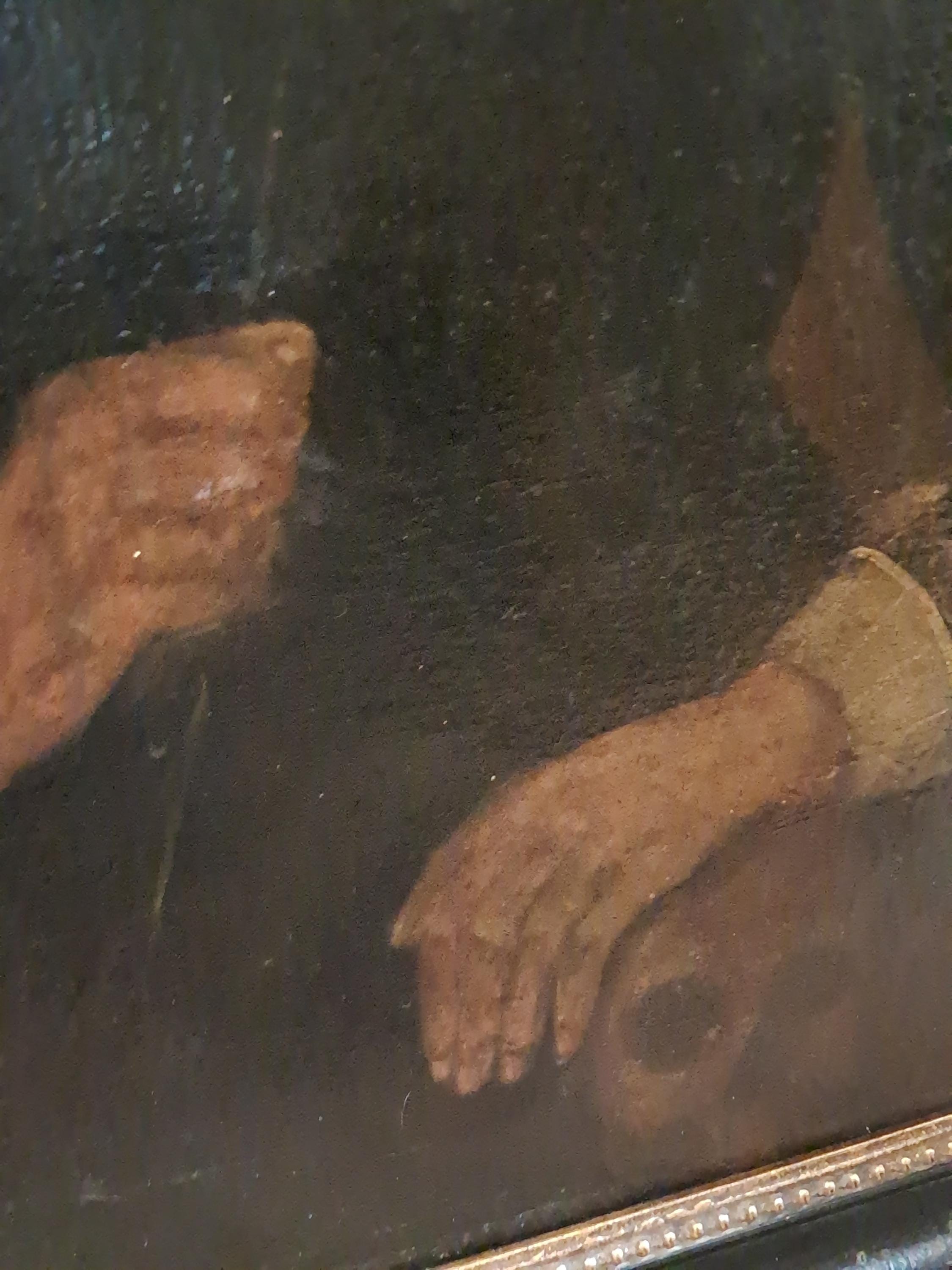 Antique (1650-1730) Memento Mori Painting of A Man