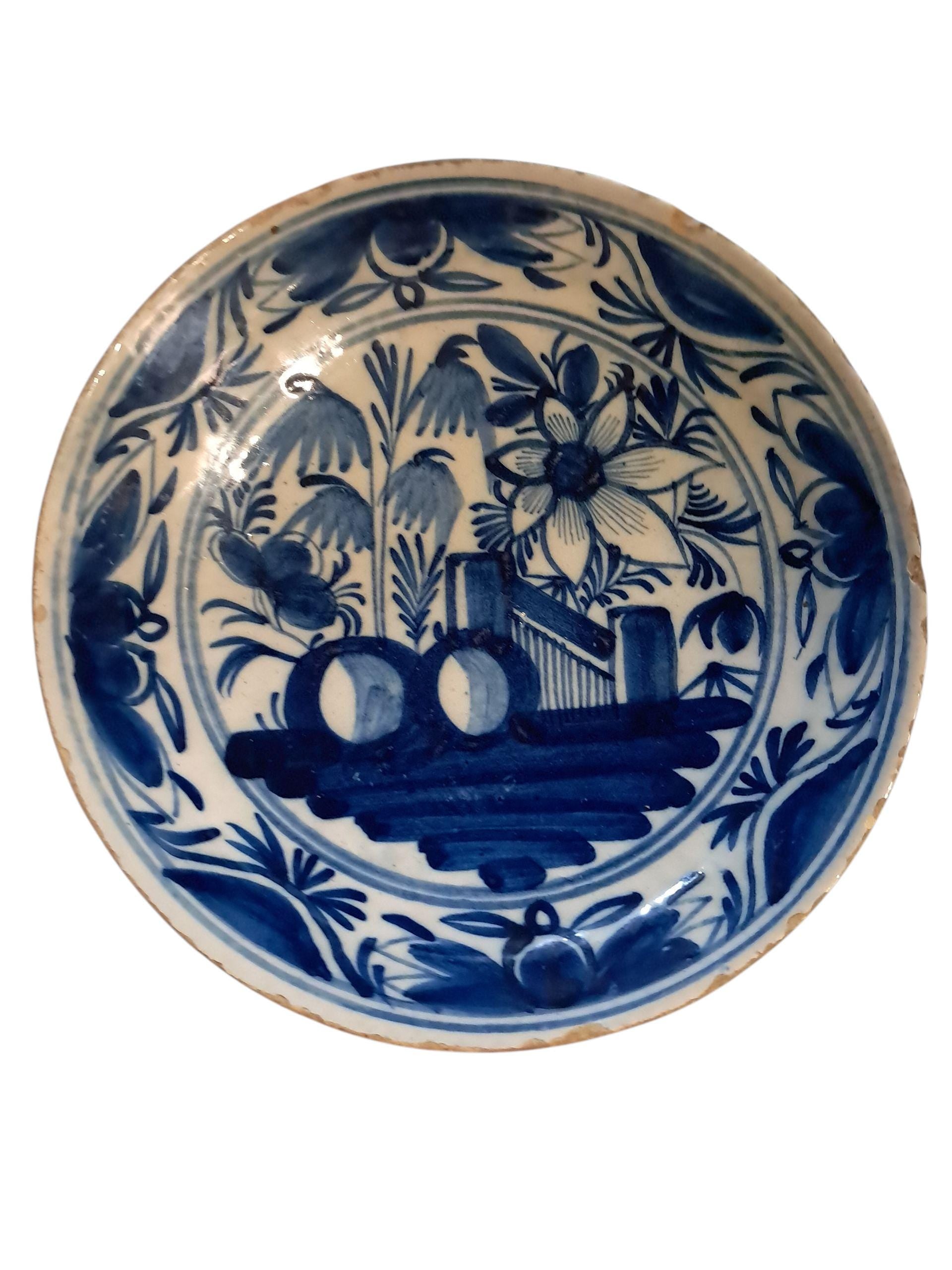 18th Century Delft Blue and White Plate