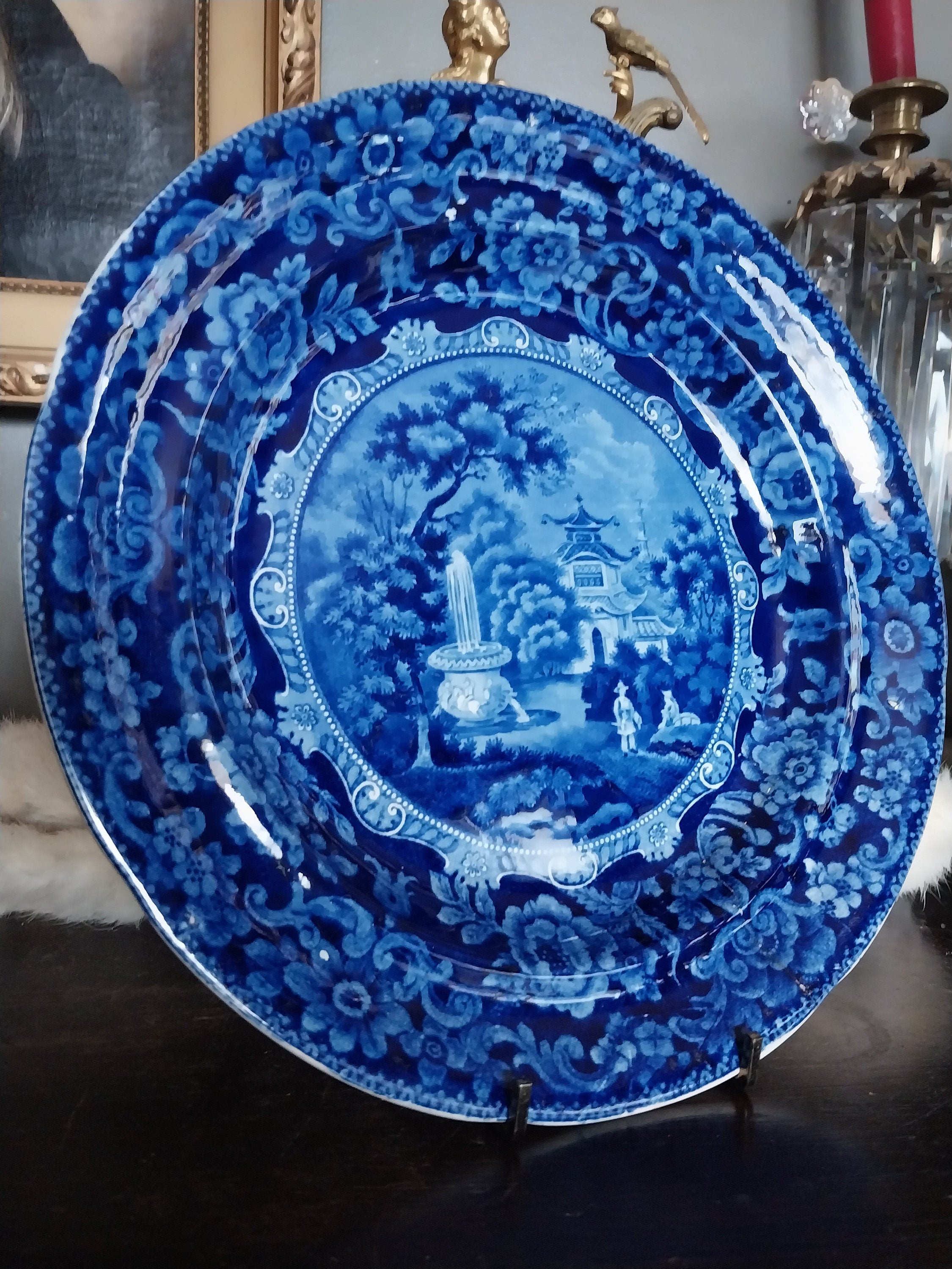 Staffordshire Pearlware Chinisoiere Pattern Plate Early 1800