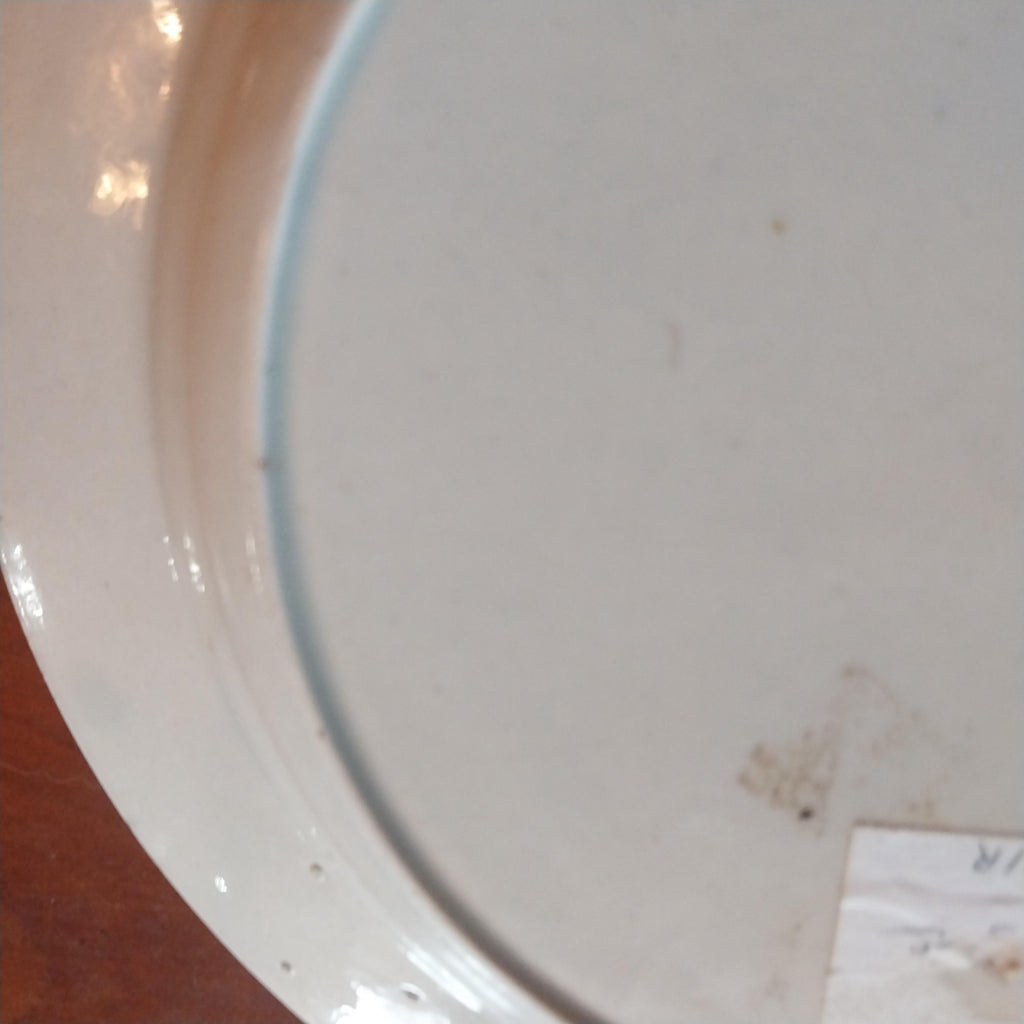Early Staffordshire Pearlware Plate with Enameled Flowers and Pastoral Scene