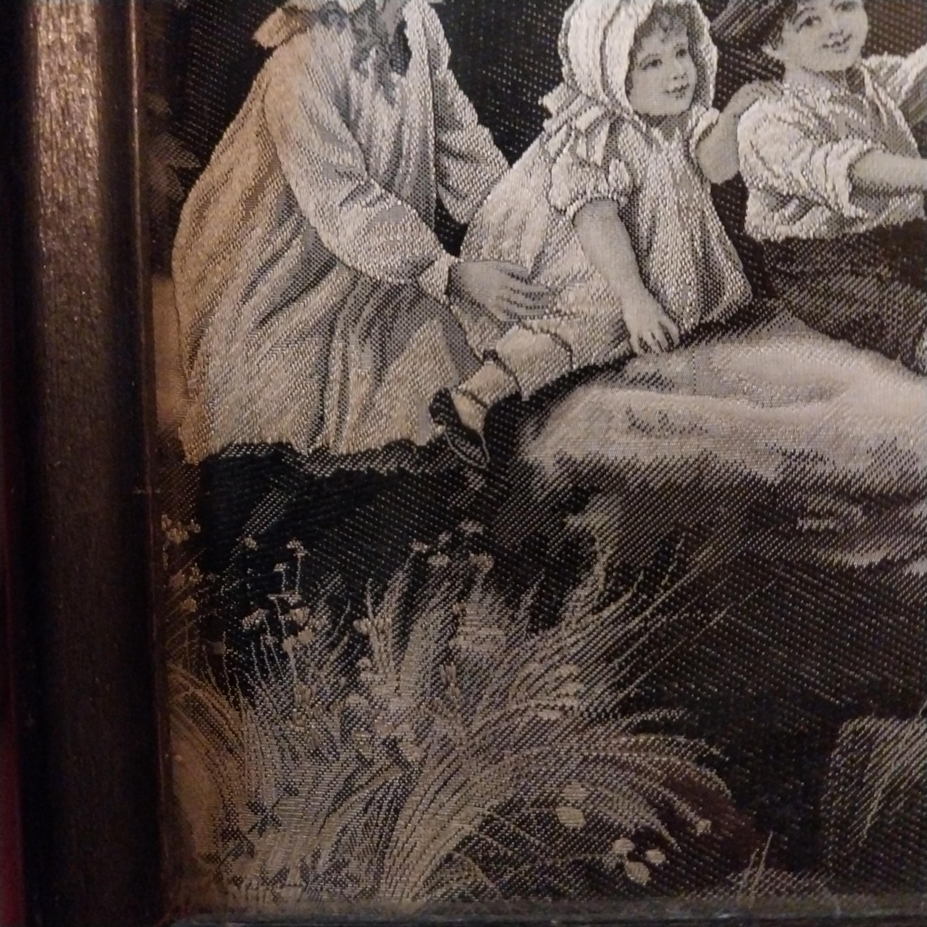 Woven Silk Screen representing a scene of children playing, Neyret Frères Percy TARRANT
