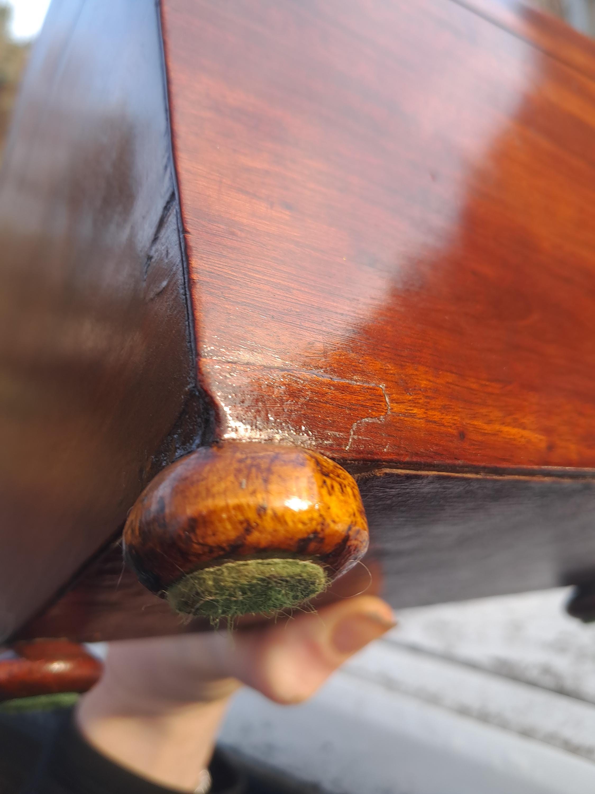 Antique Rosewood Tea Caddy, English Georgian Mahogany Veneer