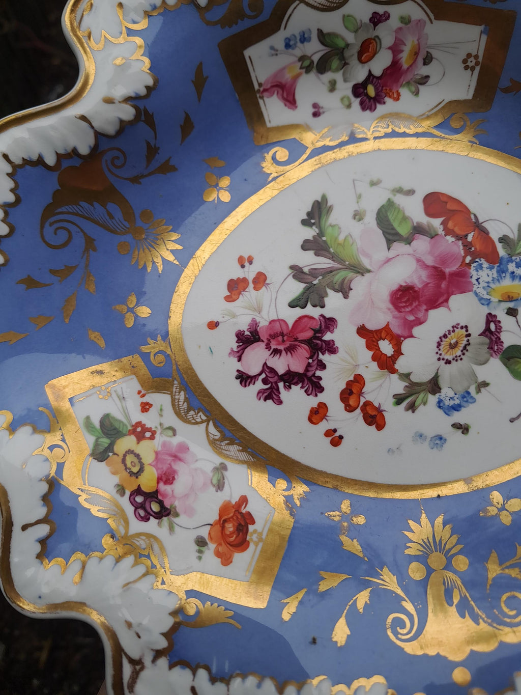 Samuel Alcock British English Porcelain Tray Rare Melting Snow Pattern