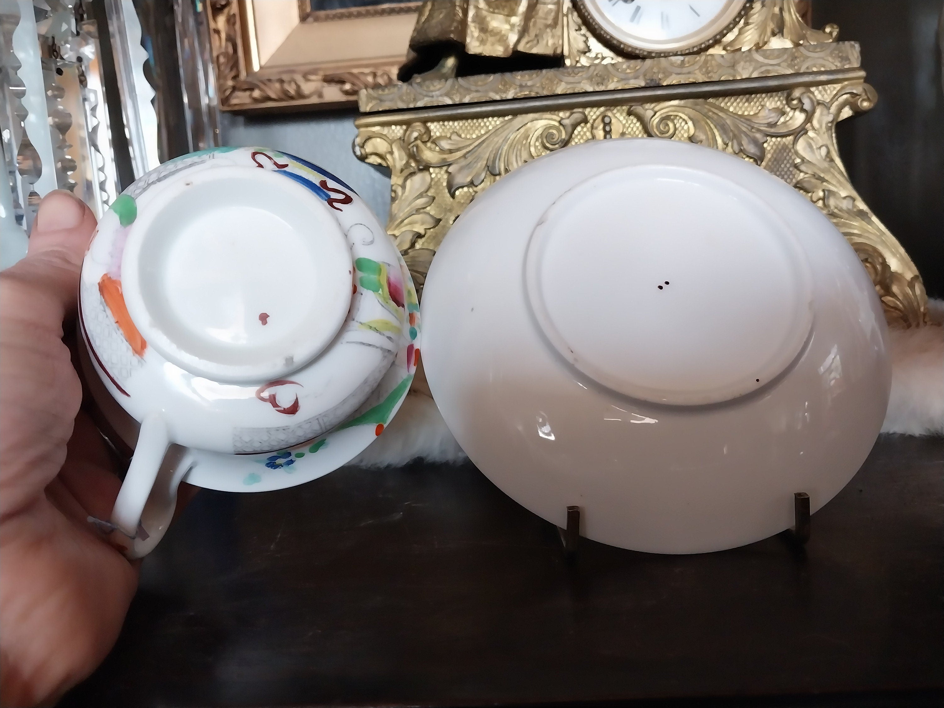 Early English Tea Cup and Saucer Unknown Maker Circa 1830