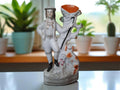 Antique Staffordshire Spill Vase of Shepherd With Sheep and Dog