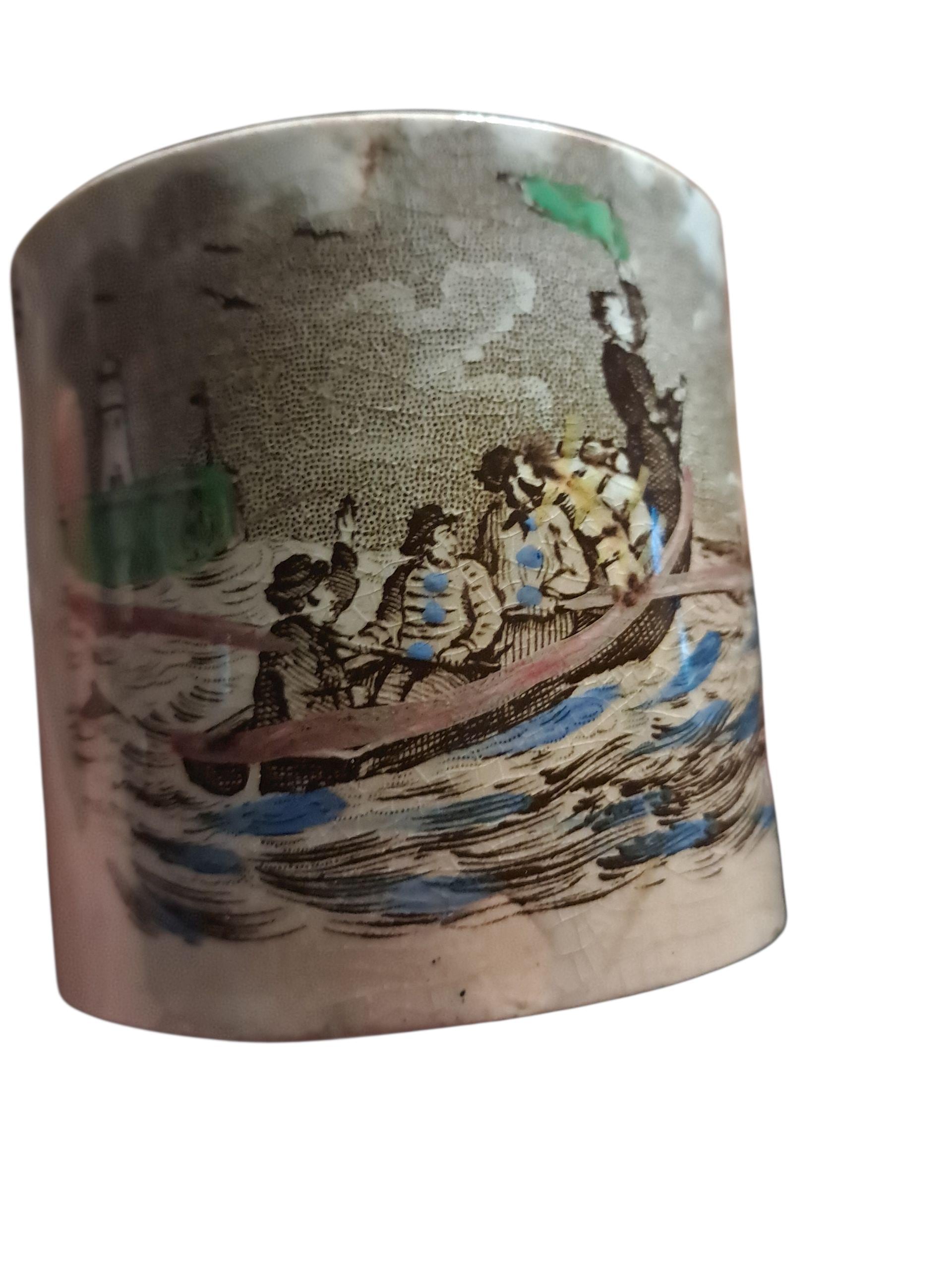 Staffordshire Childs Franklin's Proverbs Transferware Mug Cup