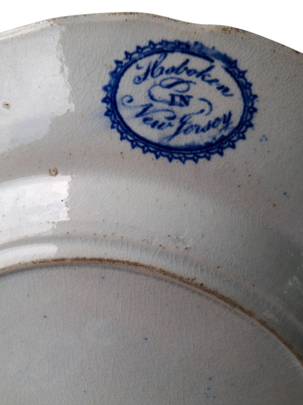 Staffordshire Historical Hoboken at New Jersey Plate Rare