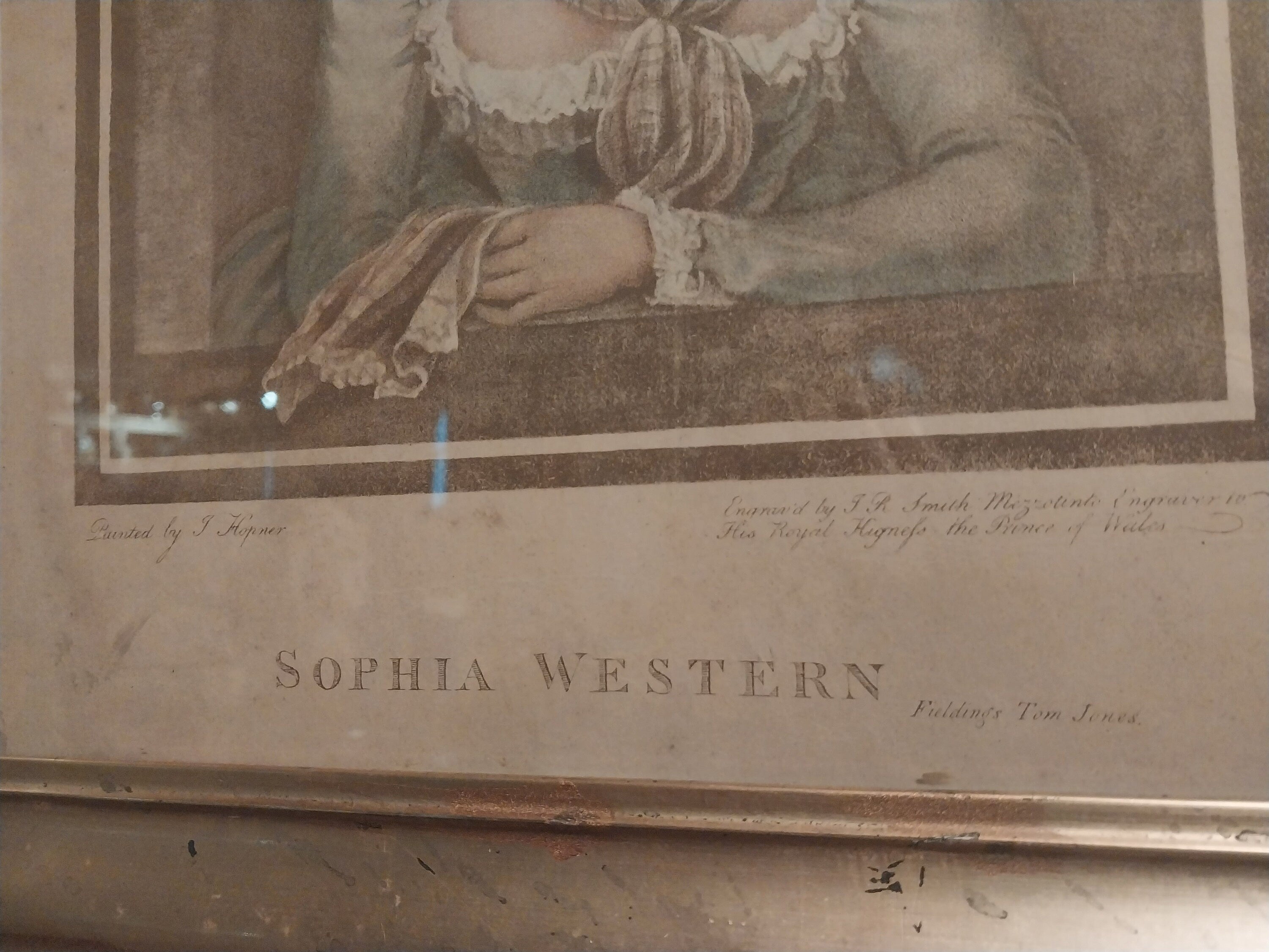 Antique Art Engraving Print of Sophia Western by JR Smith after J Hoppner