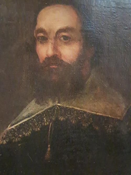 Antique (1650-1730) Memento Mori Painting of A Man