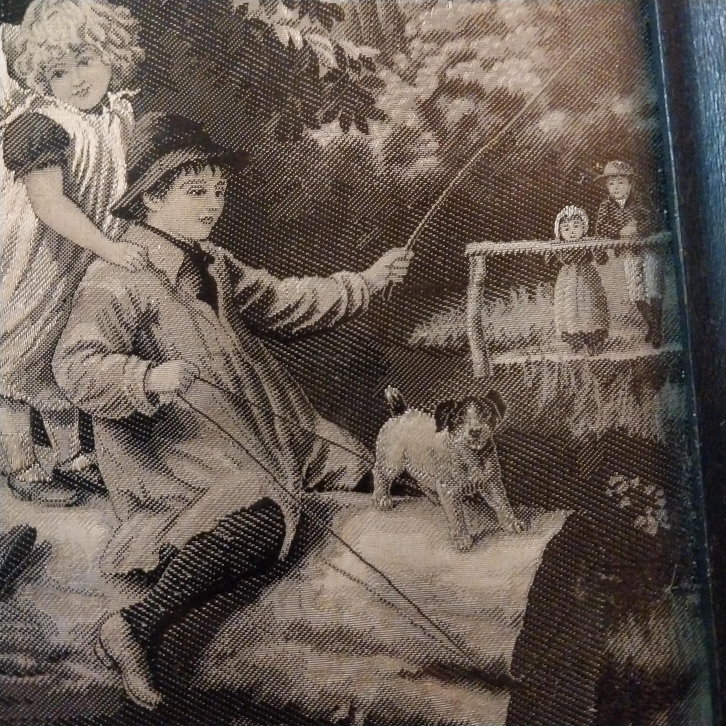 Woven Silk Screen representing a scene of children playing, Neyret Frères Percy TARRANT