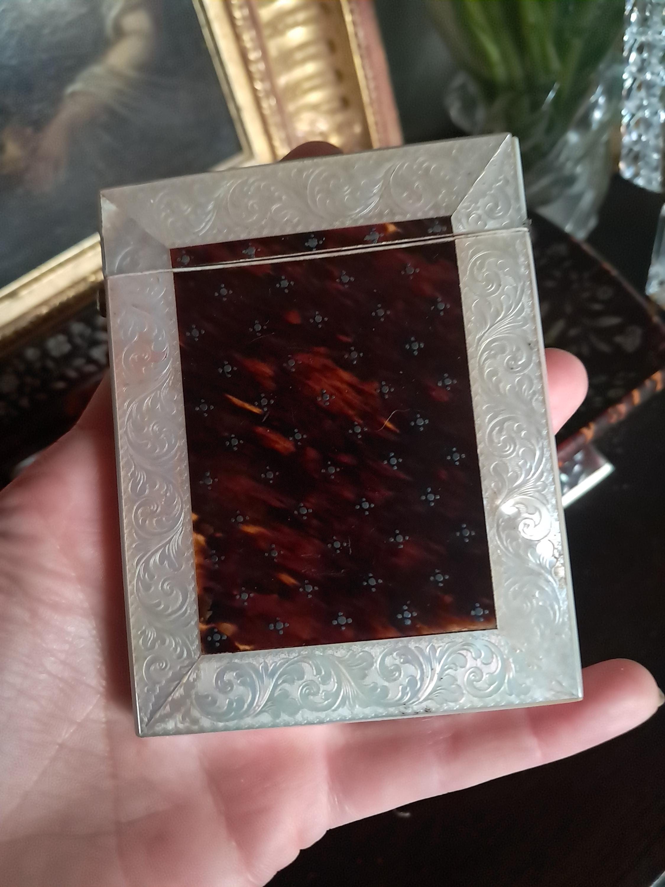 Stunning Faux Tortoiseshell and Mother of Pearl Calling Card Case