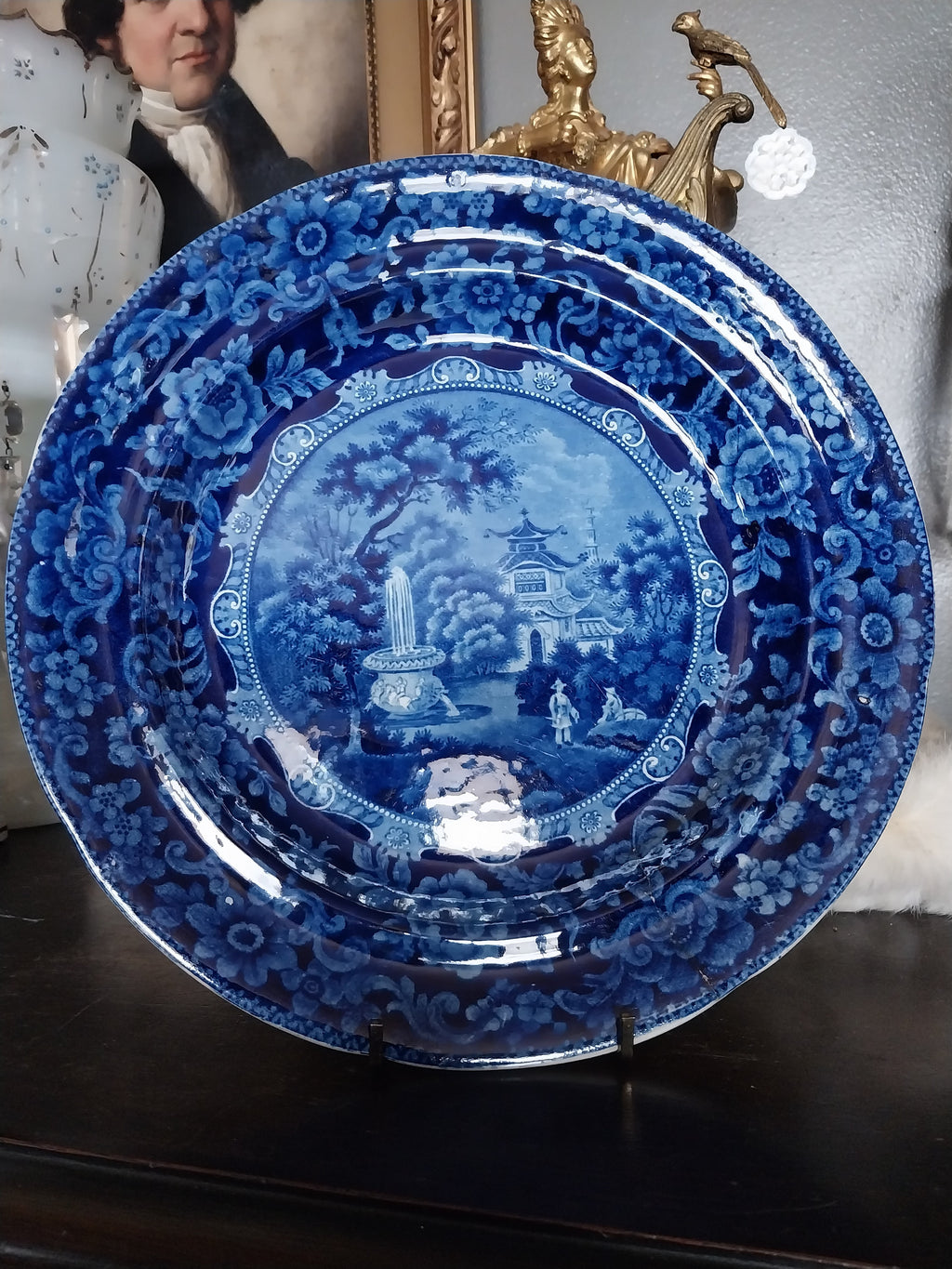Staffordshire Pearlware Chinisoiere Pattern Plate Early 1800