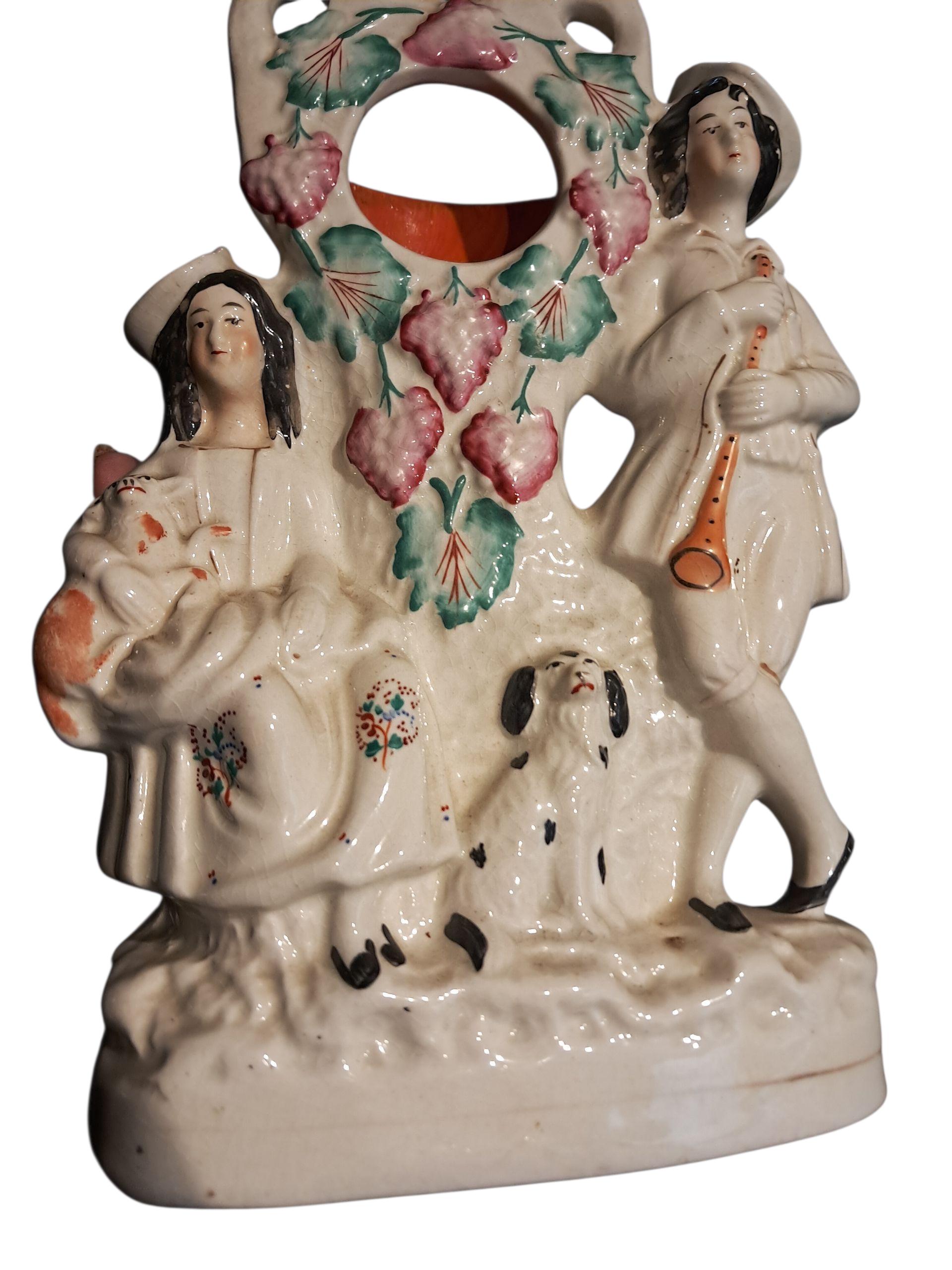 Antique Late 19th Century Staffordshire Pocket Watch Holder