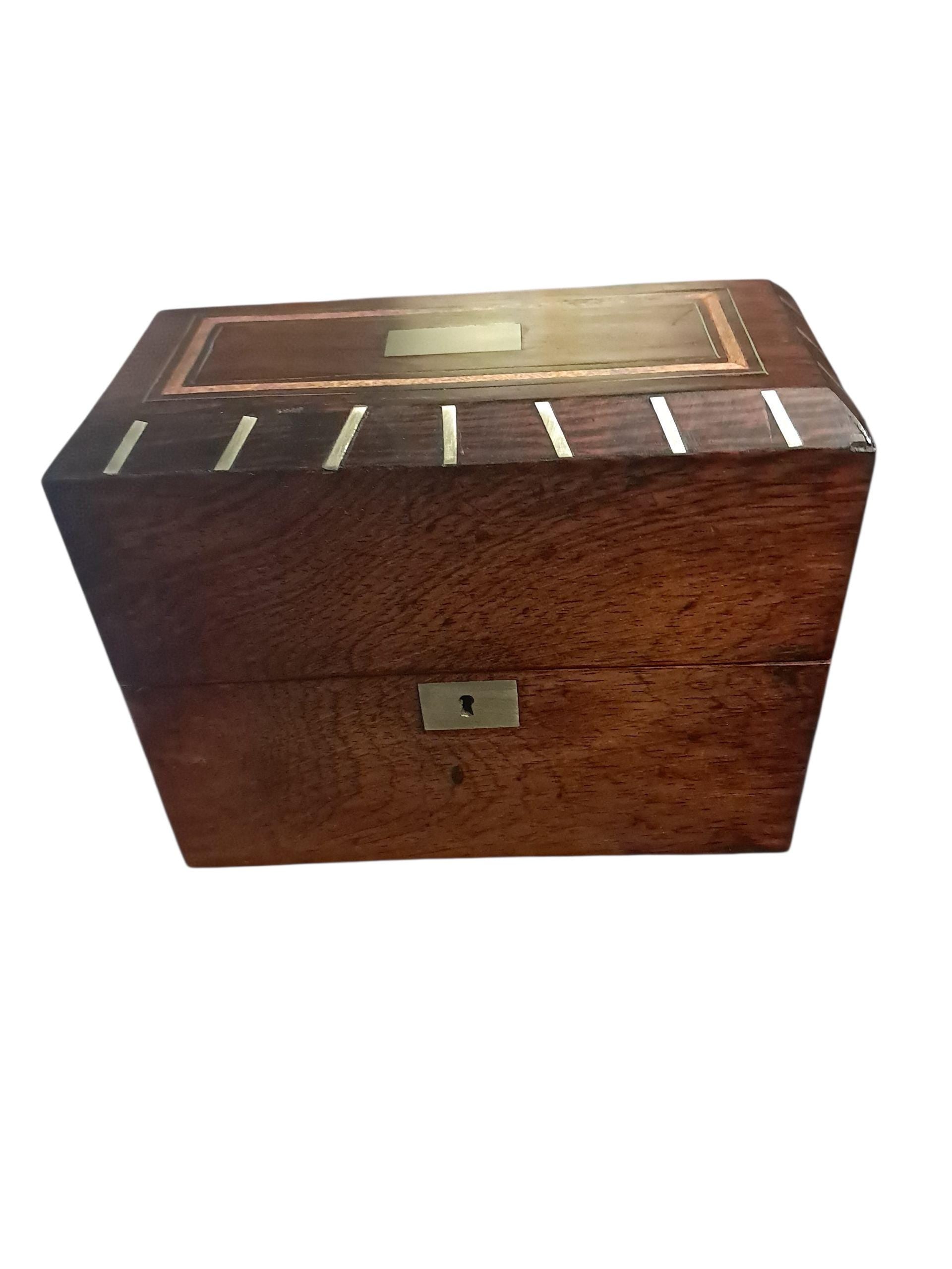 Inlaid English Scent Bottle Caddy