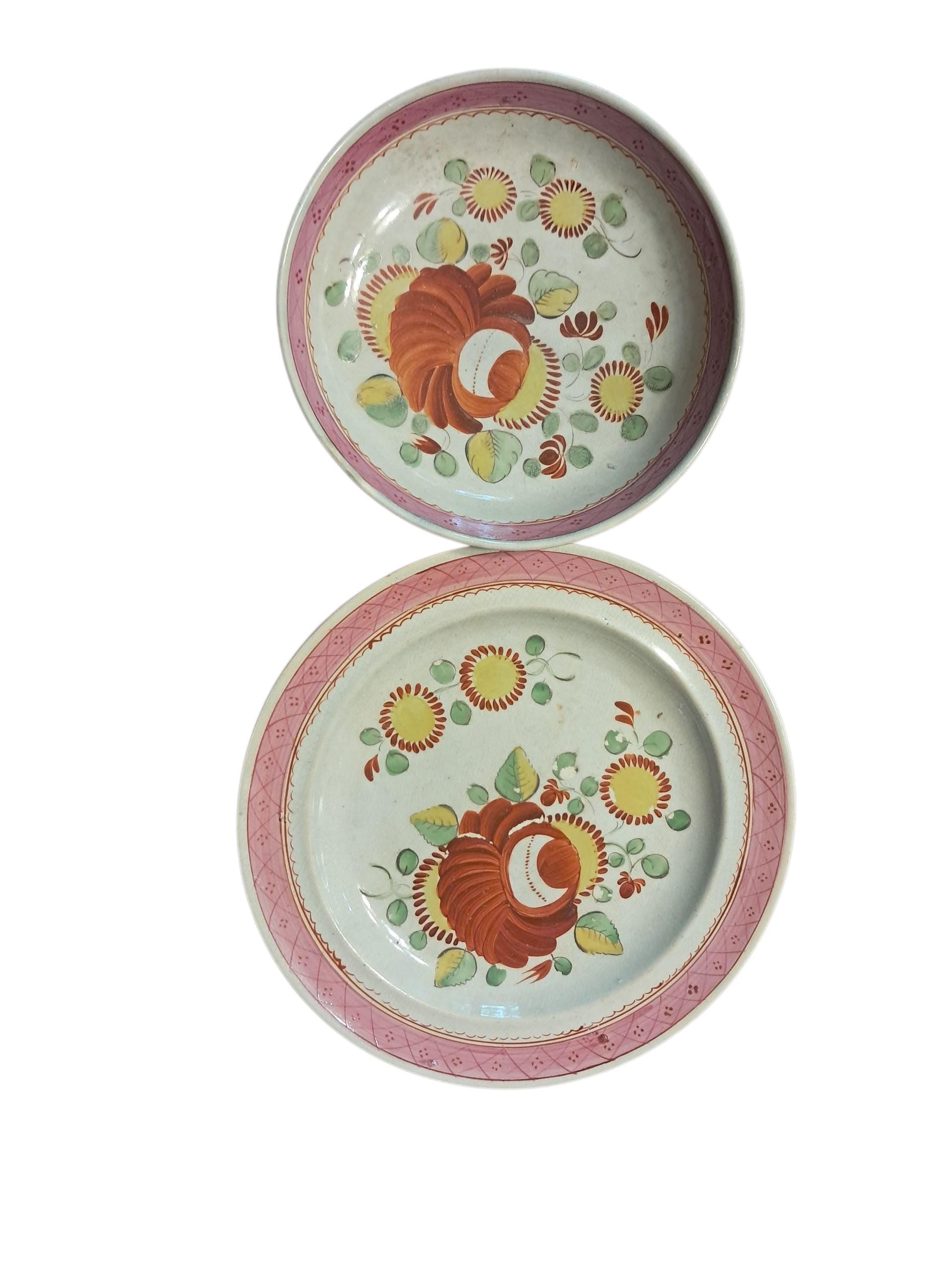 1820s Kings Rose Pattern Staffordshire Plate and Saucer