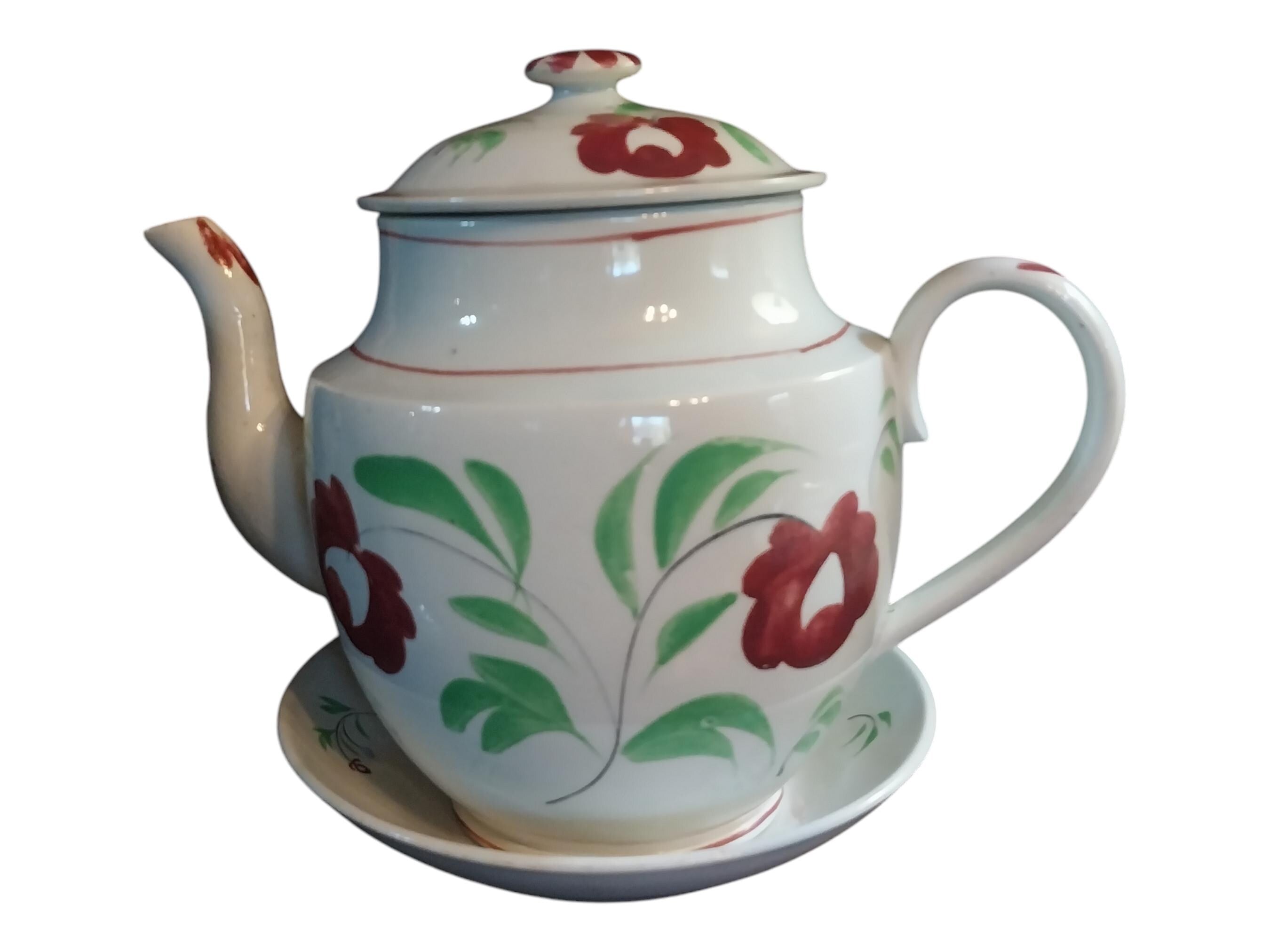 Early English Hand Painted Teapot Adam's Rose Style