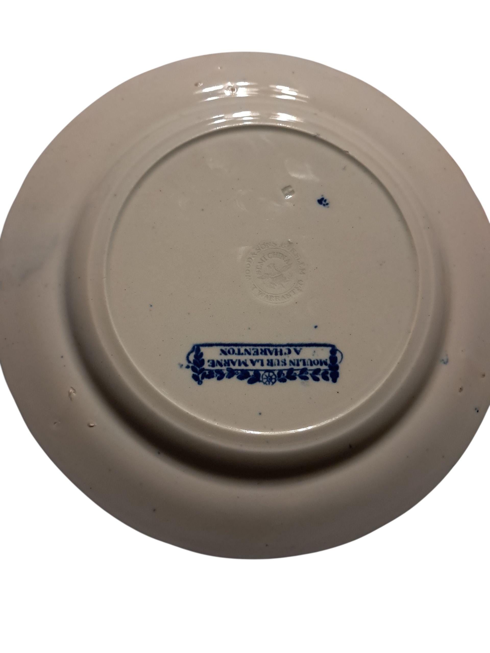 Antique Staffordshire Dark Blue Transferware Plate of Italian Scenery