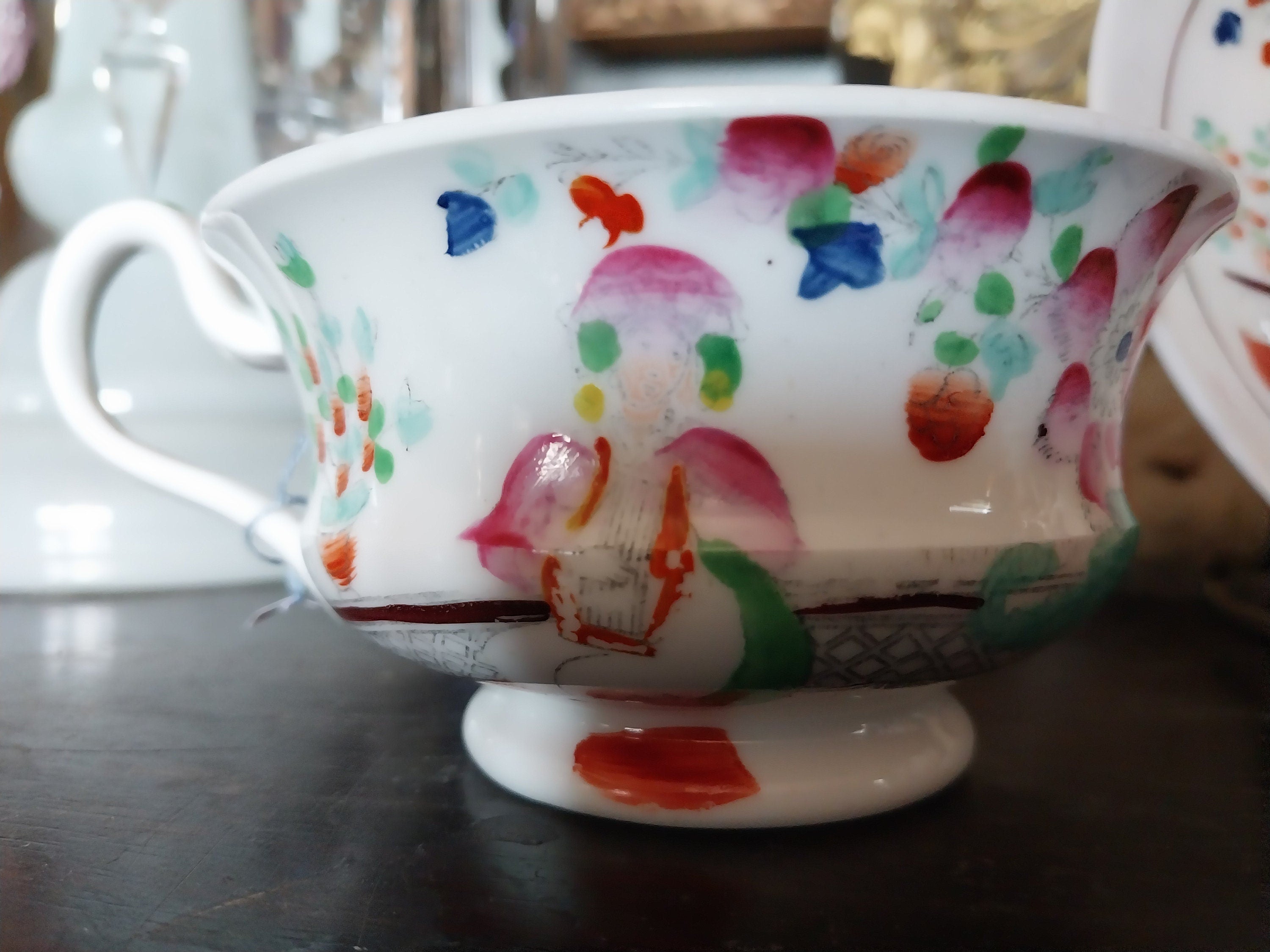 Early English Tea Cup and Saucer Unknown Maker Circa 1830