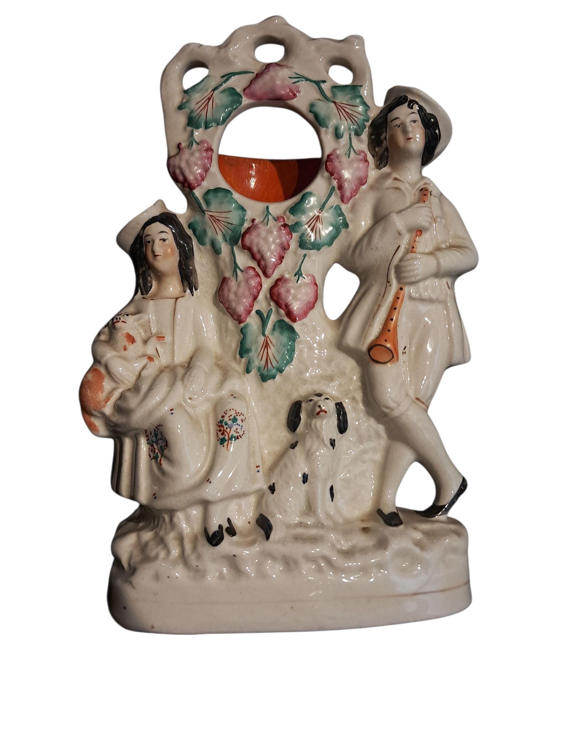 Antique Late 19th Century Staffordshire Pocket Watch Holder