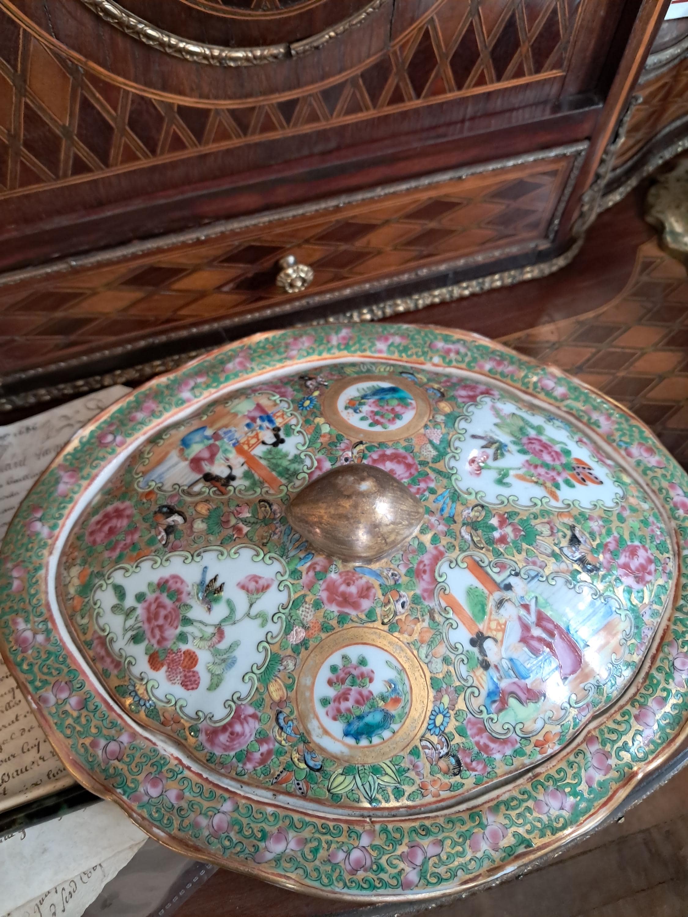 Early Rose Medallion Set of 3 Soup Tureens