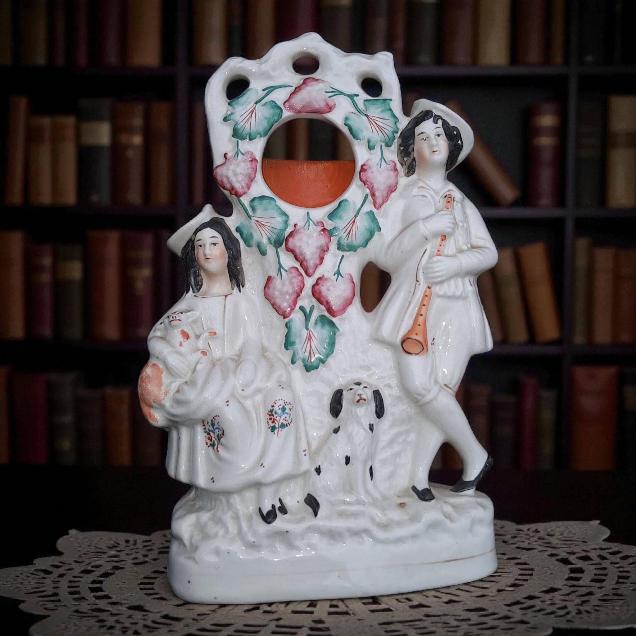 Antique Late 19th Century Staffordshire Pocket Watch Holder