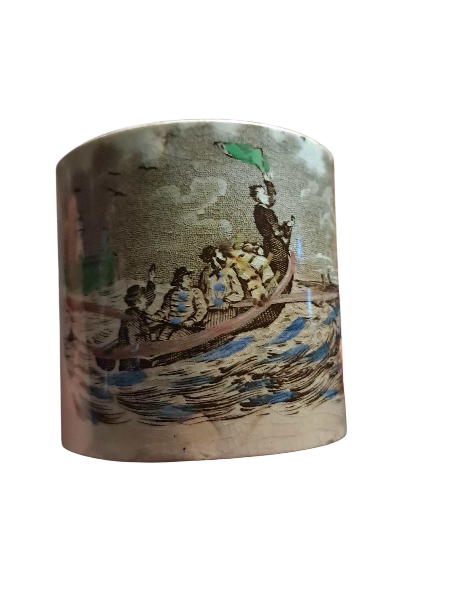 Staffordshire Childs Franklin's Proverbs Transferware Mug Cup
