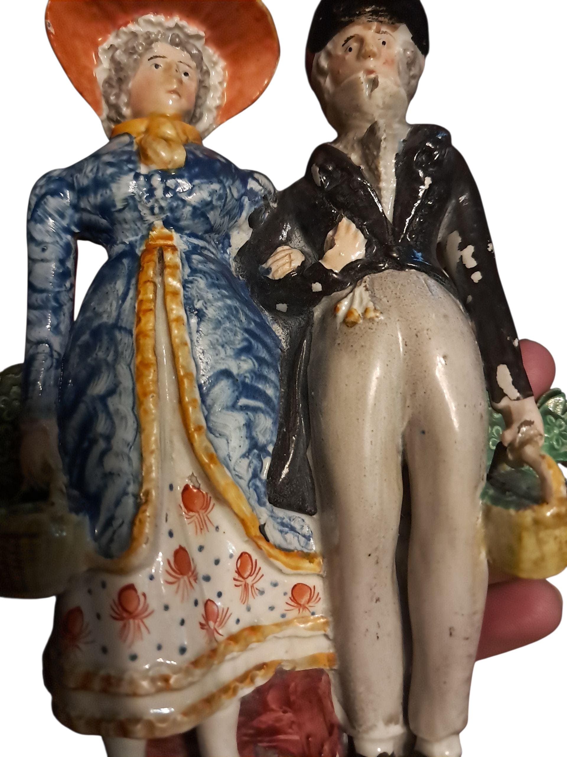 Charming Early Staffordshire "The Dandies" Figurine