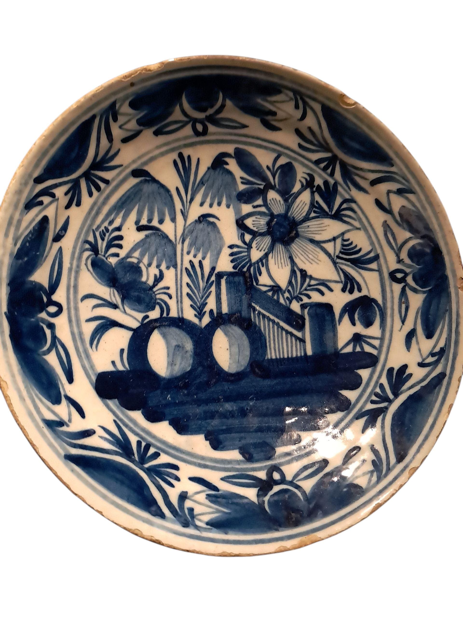 18th Century Delft Blue and White Plate