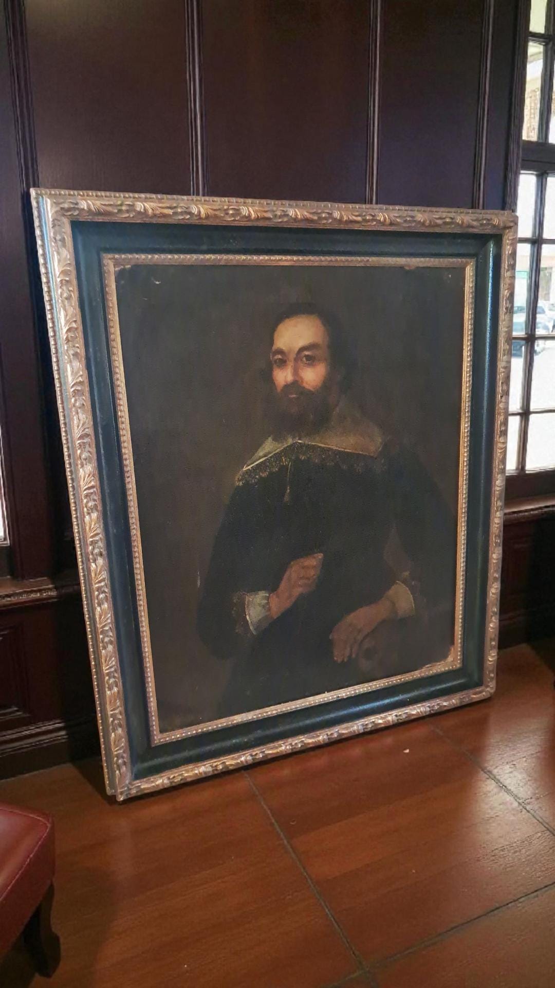 Antique (1650-1730) Memento Mori Painting of A Man