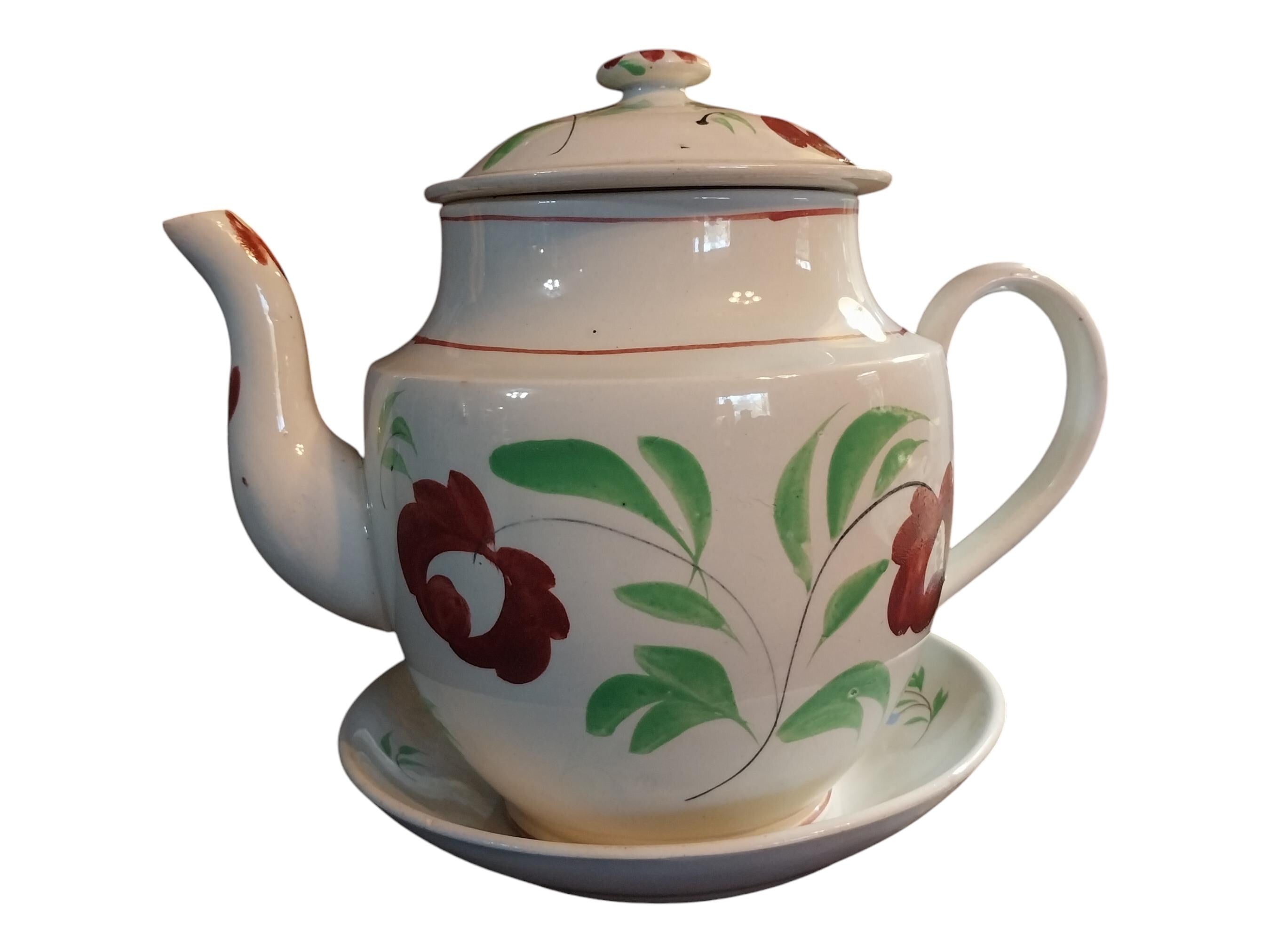 Early English Hand Painted Teapot Adam's Rose Style