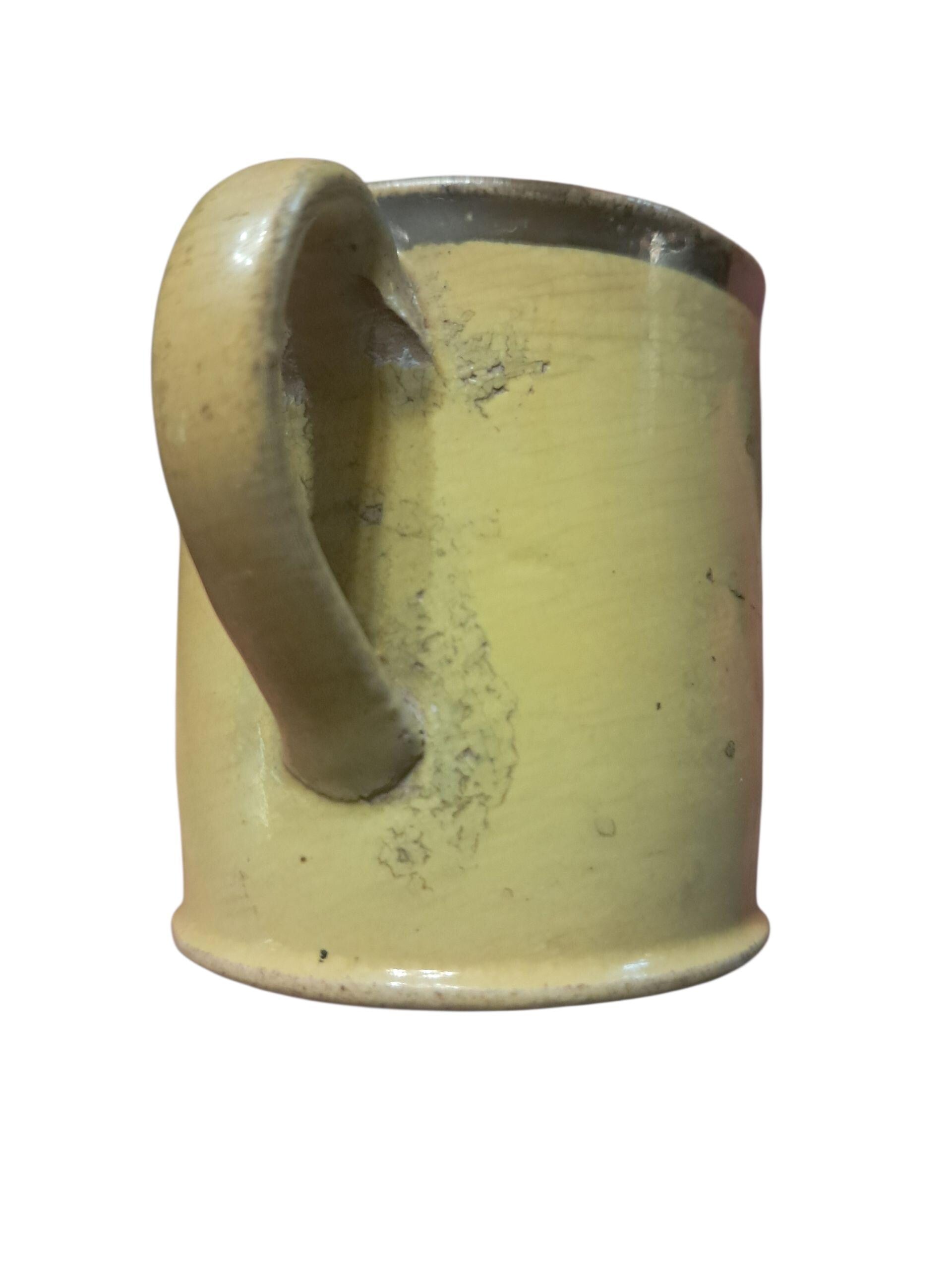 Early Staffordshire Teeny Childs Canary Mug 'For my Dear Girl'