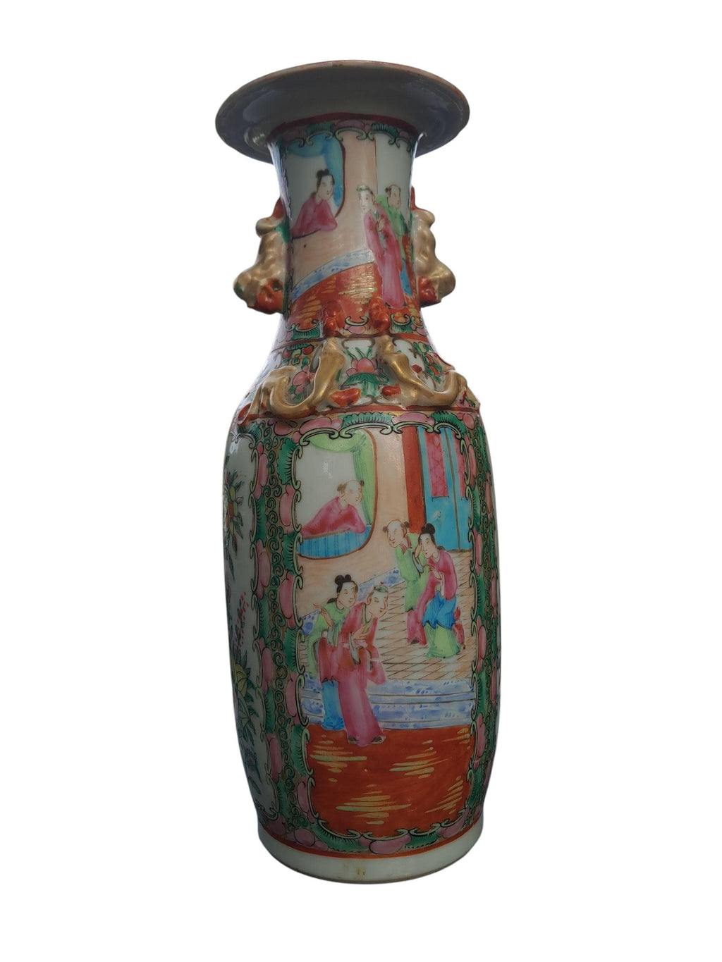 Antique Rose Medallion 12 In Vase