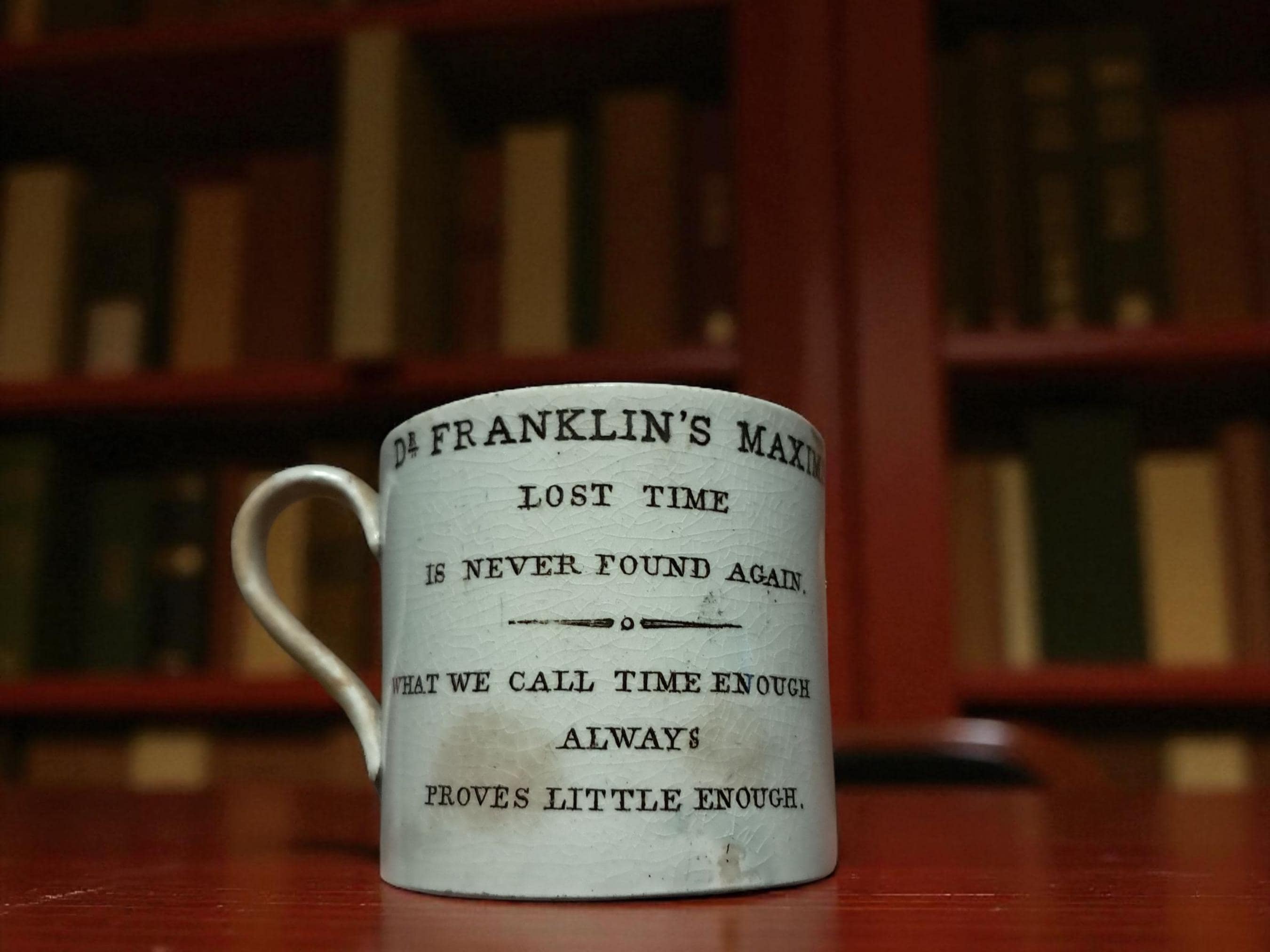 Staffordshire Childs Franklin's Proverbs Transferware Mug Cup